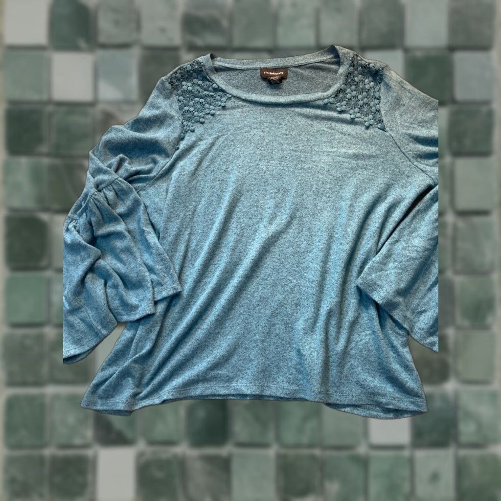 Liz Claiborne Liz Claiborne Sweatshirt Womens XL Blue Long Sleeve Rayon Polyester Spandex NEW Size XL / US 12-14 / IT 48-50 - 1 Thumbnail