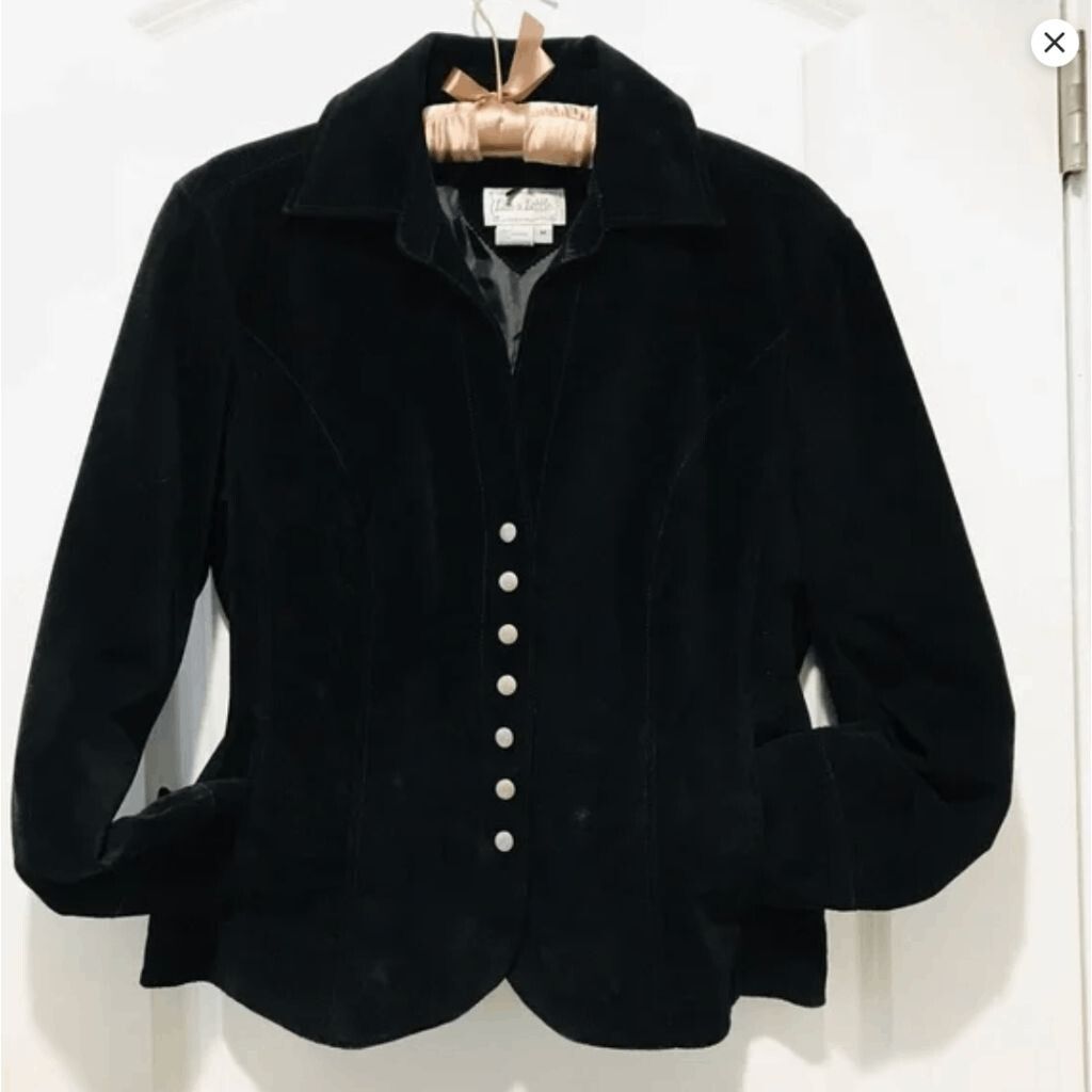 A-Line Live a Little Black 100% Leather Button Jacket Women's Size Size S / US 4 / IT 40 - 1 Preview