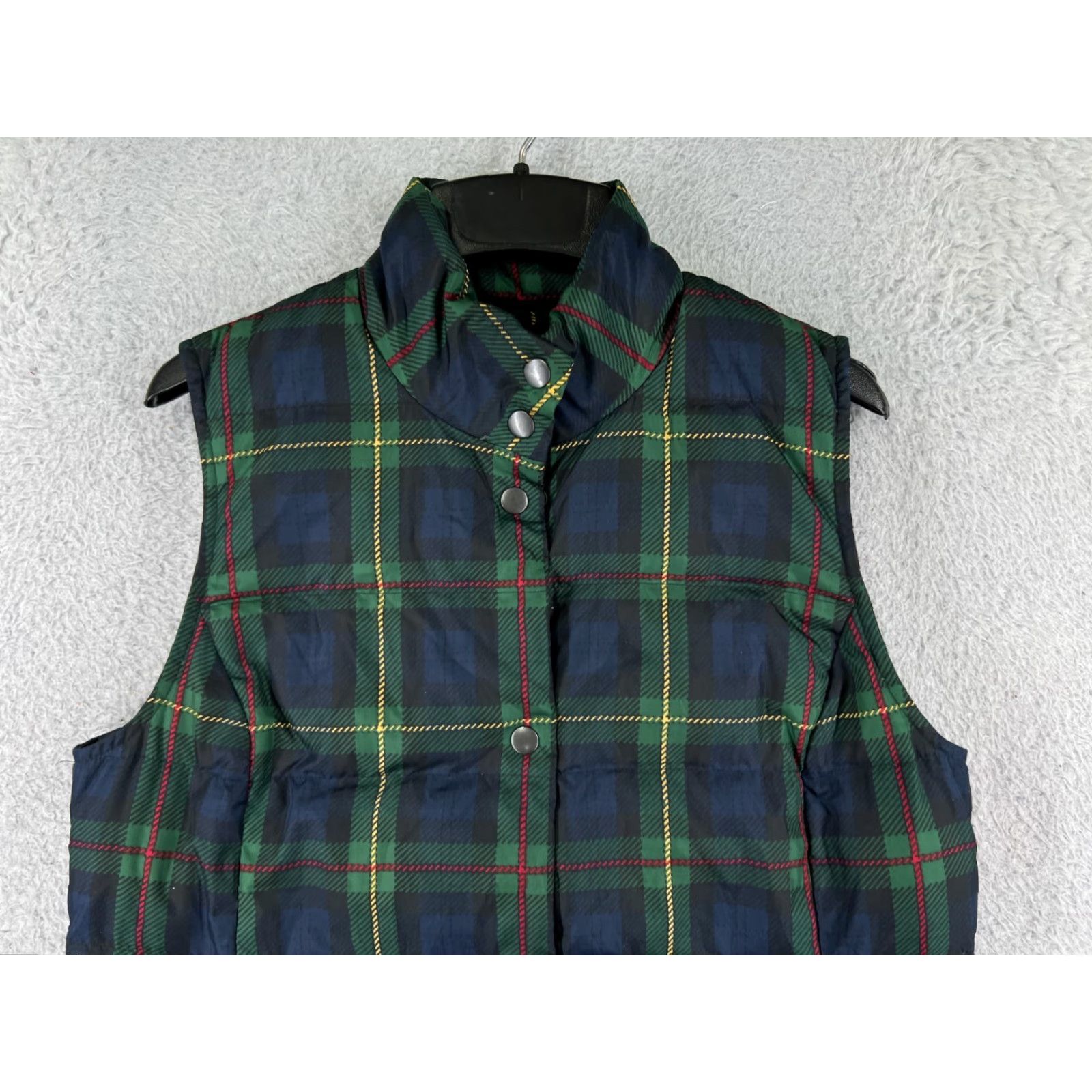 J. Jill J Jill Vest Shirt Womens Small Blue Plaid Insulated Down Mock Neck Zip Button Up Casual Fall Spring Mens Women Size S / US 4 / IT 40 - 7 Thumbnail