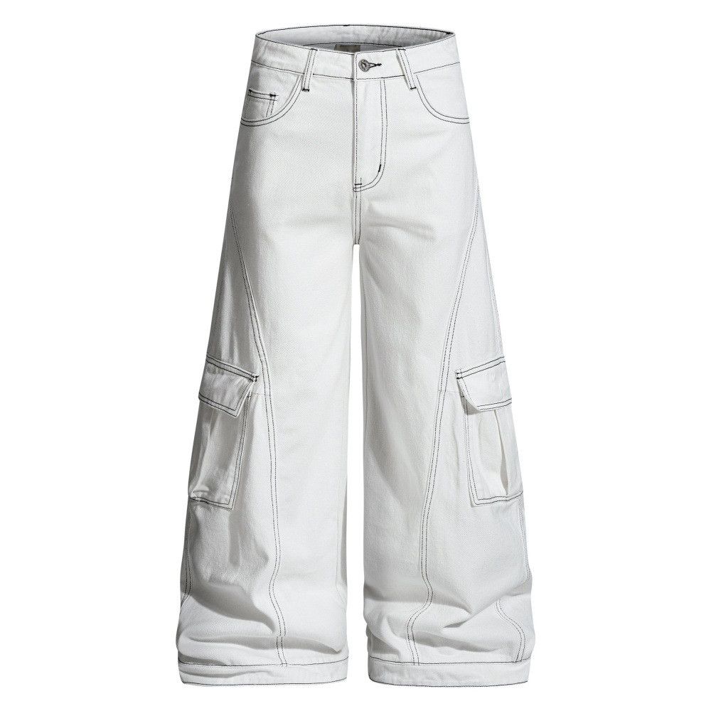 Jean Men's multi-pocket straight-leg loose-fitting cargo jeans Size US 32 / EU 48 - 1 Thumbnail
