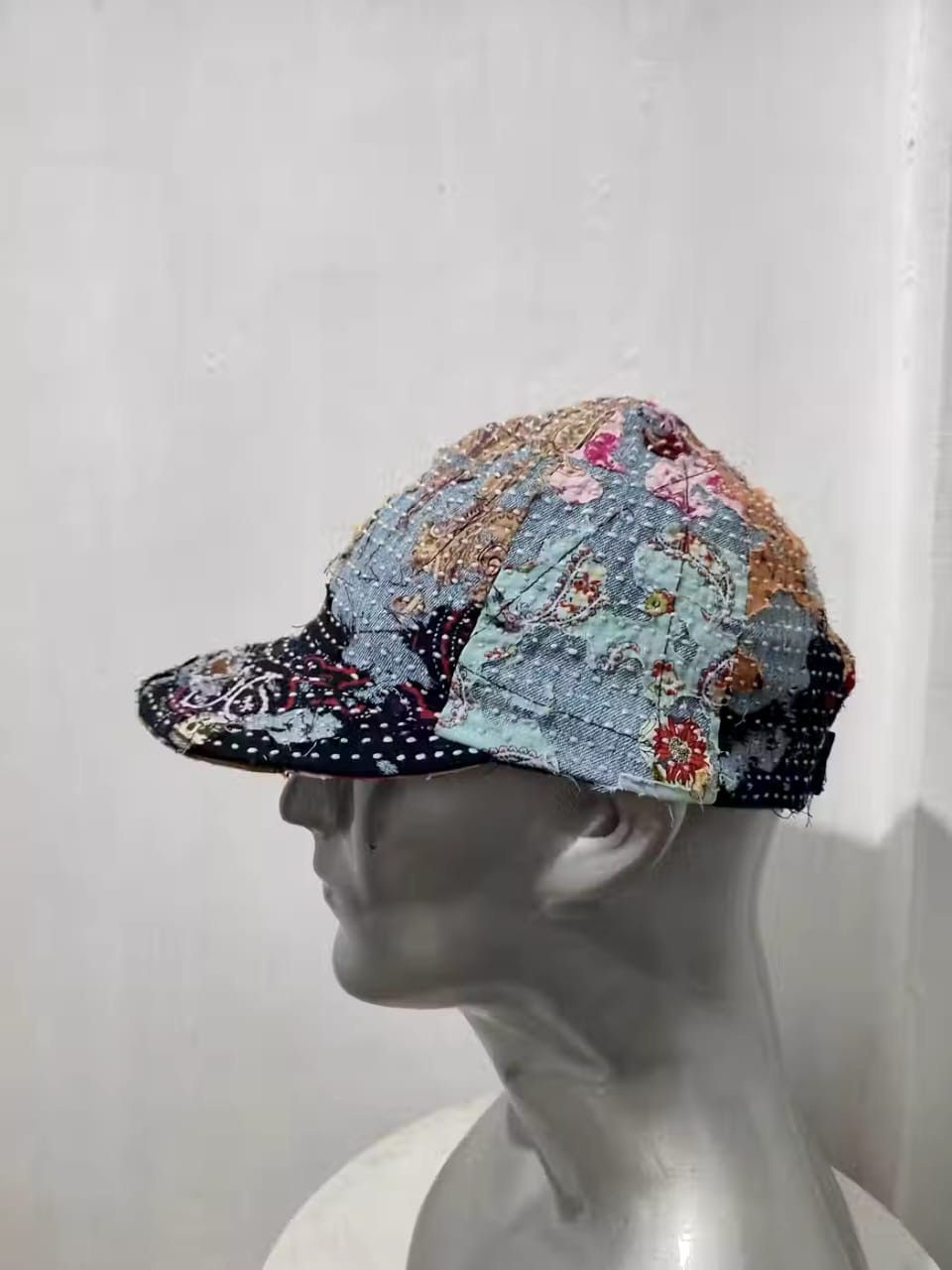 Handmade Custom Made Distressed Paisley patchwork Boro hats Size ONE SIZE - 1 Thumbnail