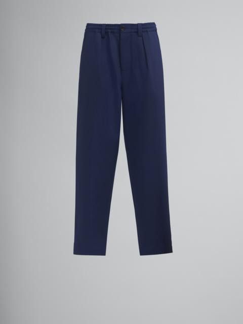 Marni oc11z0525 Tropical Wool Trousers in Blue Size 28" / US 6 / IT 42 - 1 Thumbnail