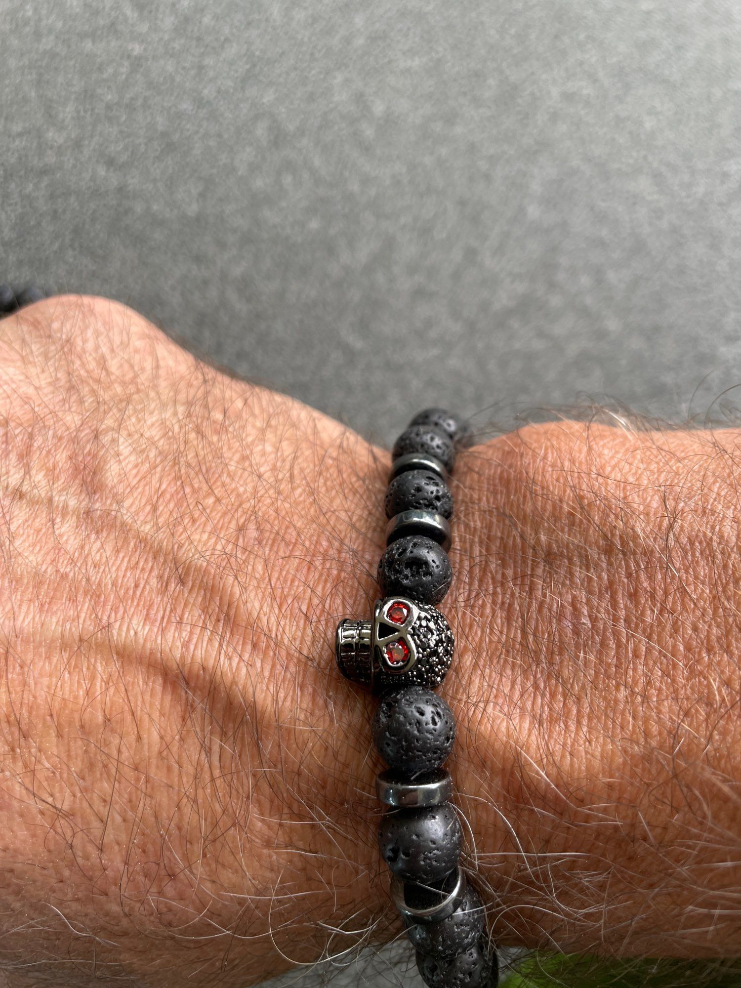 Other Black Eye Skull Hematite Bead Bracelet Size ONE SIZE - 3 Thumbnail