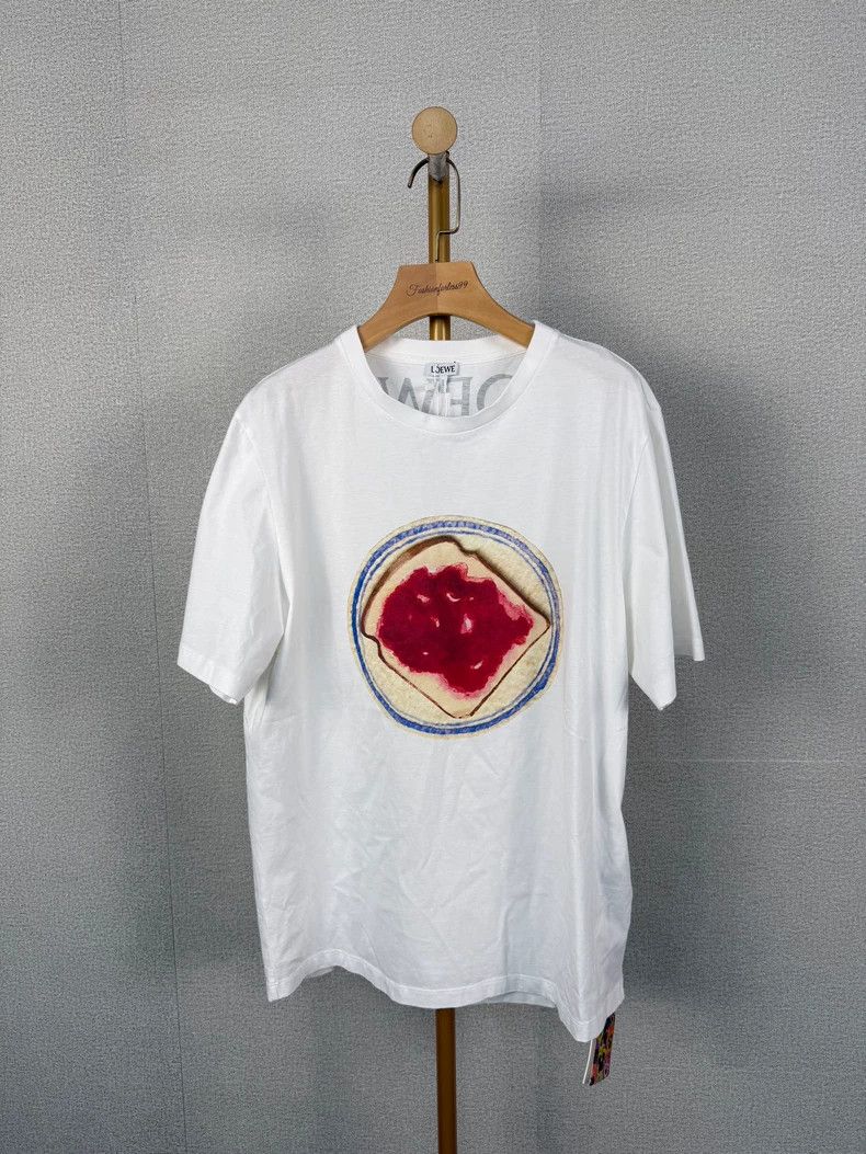 Loewe LOEWE Wide size pure cotton white T-shirt Size L / US 10 / IT 46 - 1 Thumbnail