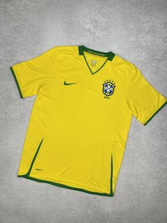Umbro Yellow Green Brazil Embroidered Soccer Jersey T-shirt Mens Large -   Canada