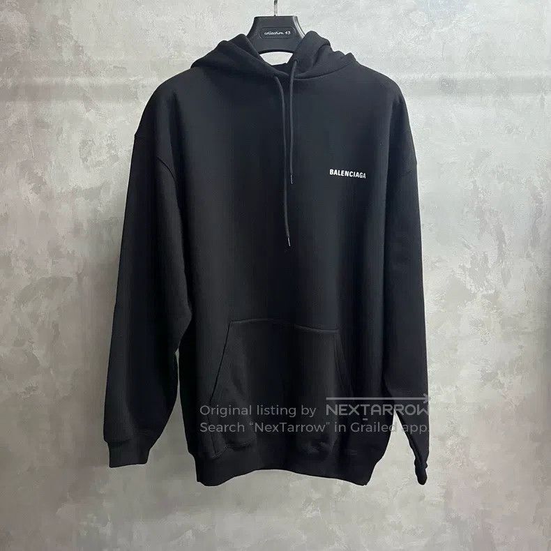 Balenciaga Balenciaga Black Logo print hooded solid long sleeve Size US S / EU 44-46 / 1 - 1 Thumbnail