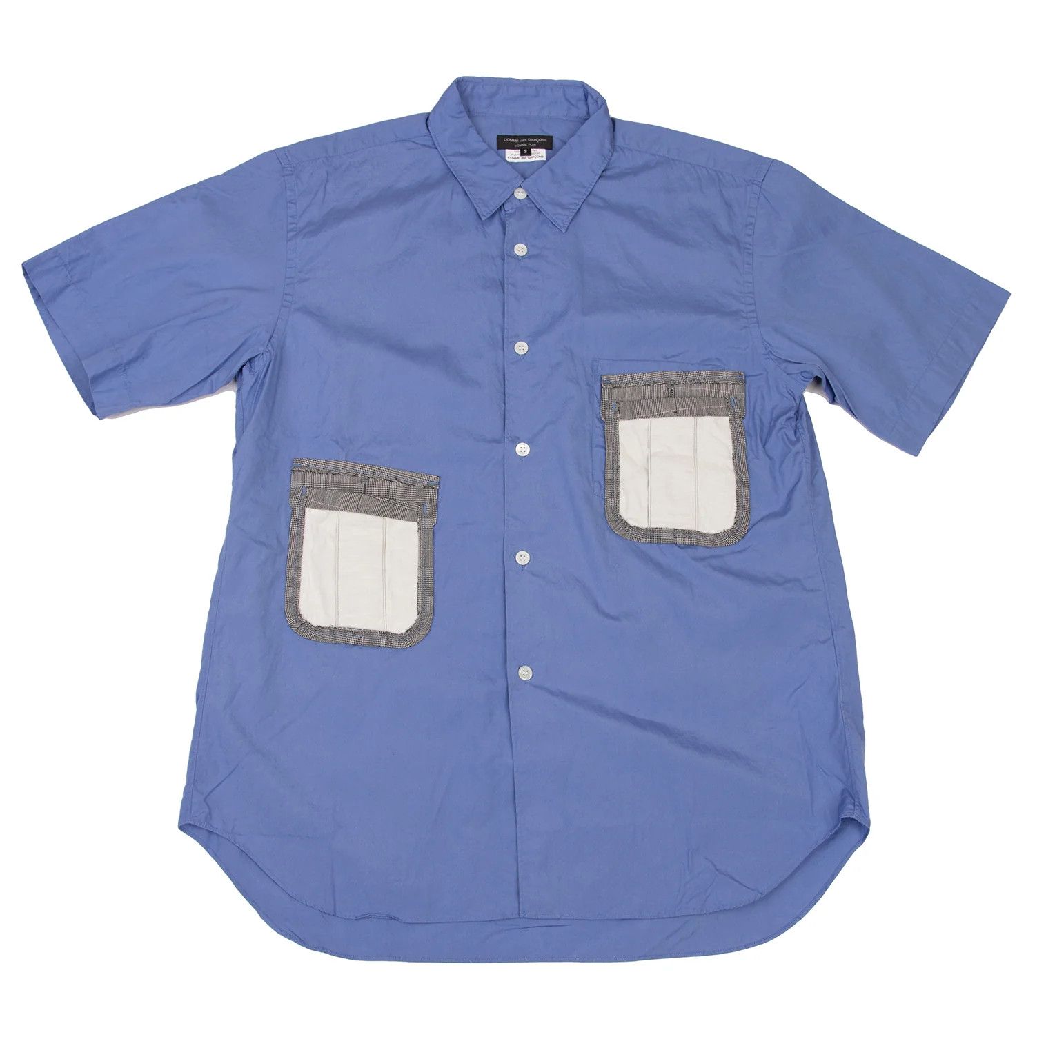 Comme des Garcons Homme Plus Pocket Design Short Sleeve Shirt in Blue and Off-White Size US S / EU 44-46 / 1 - 1 Preview
