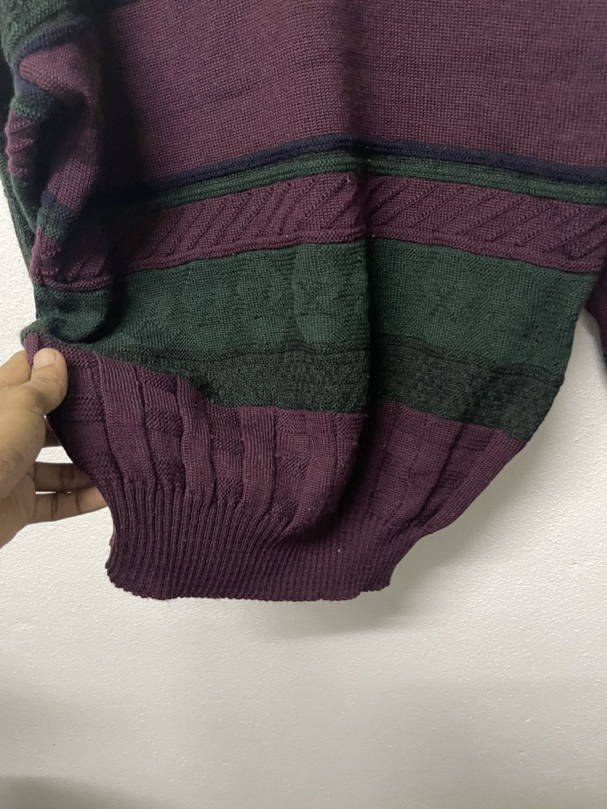 90s BURBERRYS WOOL KNITWEAR MULTICOLOUR SPELLOUT
