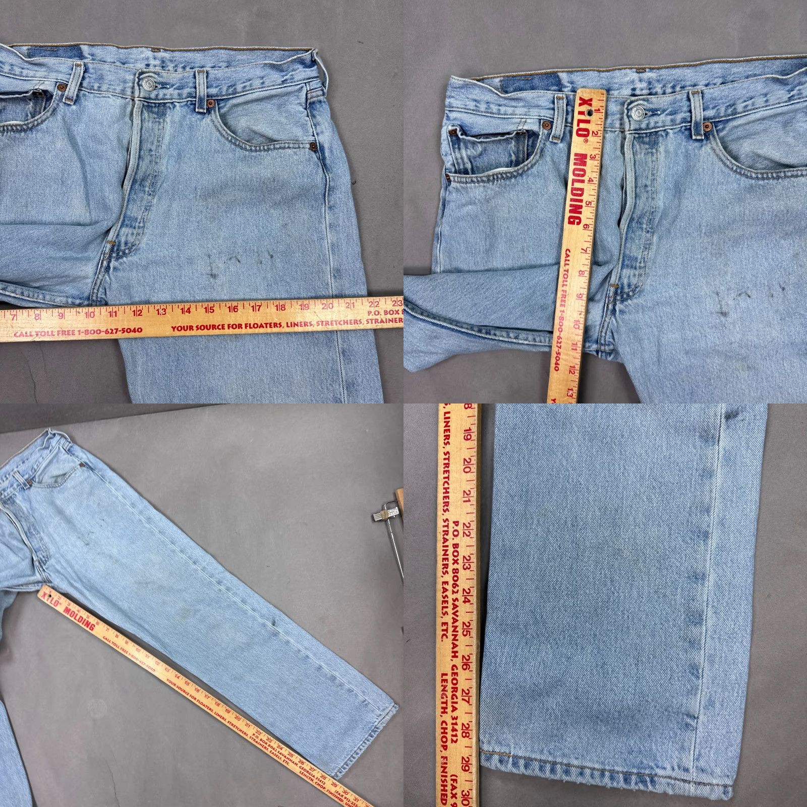 Levi's VINTAGE Levi's 501 Jeans Mens 34x29 Blue Denim Pants Button Fly 5-Pocket Classic Straight (Tag34x30) Mens Size US 34 / EU 50 - 9 Thumbnail