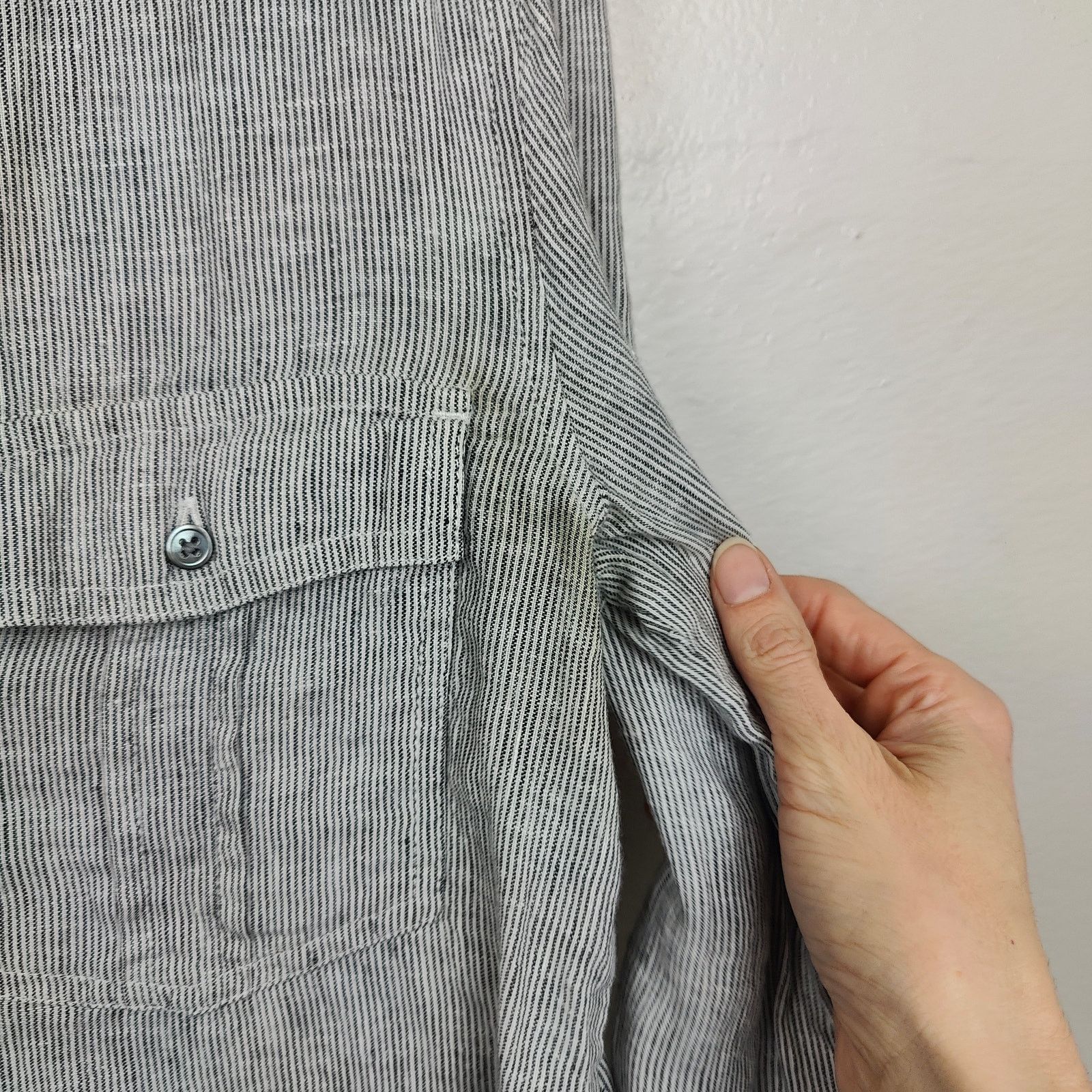 James Perse Standard James Perse Button Up Top Womens 1 Small White Gray Size S / US 4 / IT 40 - 3 Thumbnail