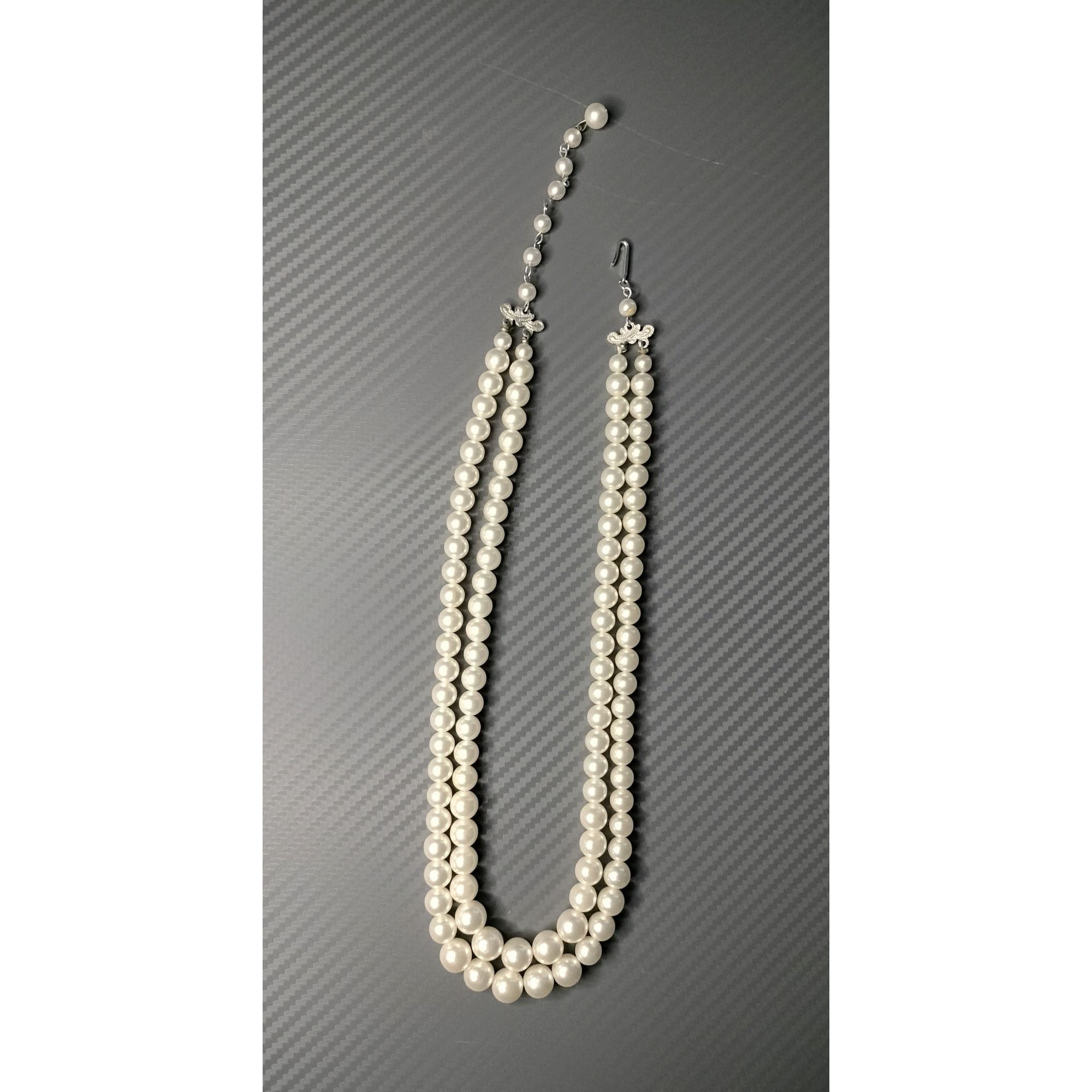 Vintage Vintage Double Strand Faux Pearl Necklace Eggshell Off White Size ONE SIZE - 18 Thumbnail