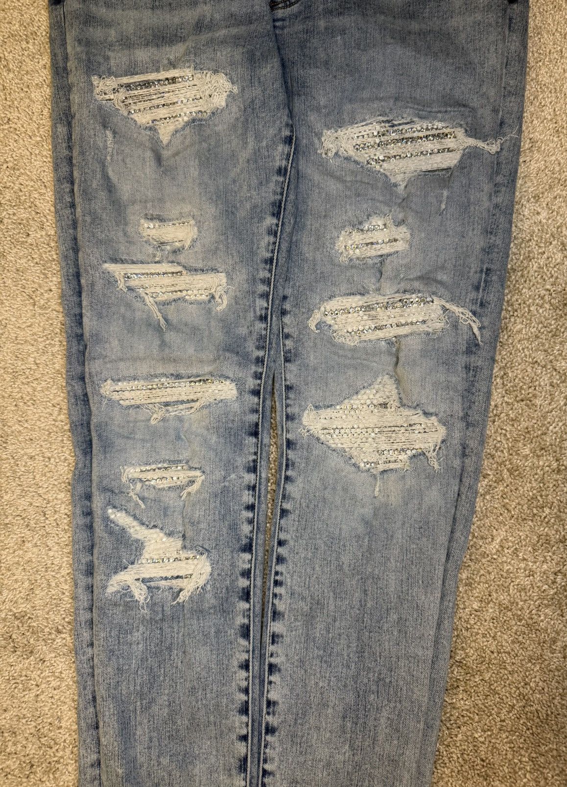 Amiri Amiri Swarovski Crystal Skinny Jeans Size US 34 / EU 50 - 3 Thumbnail