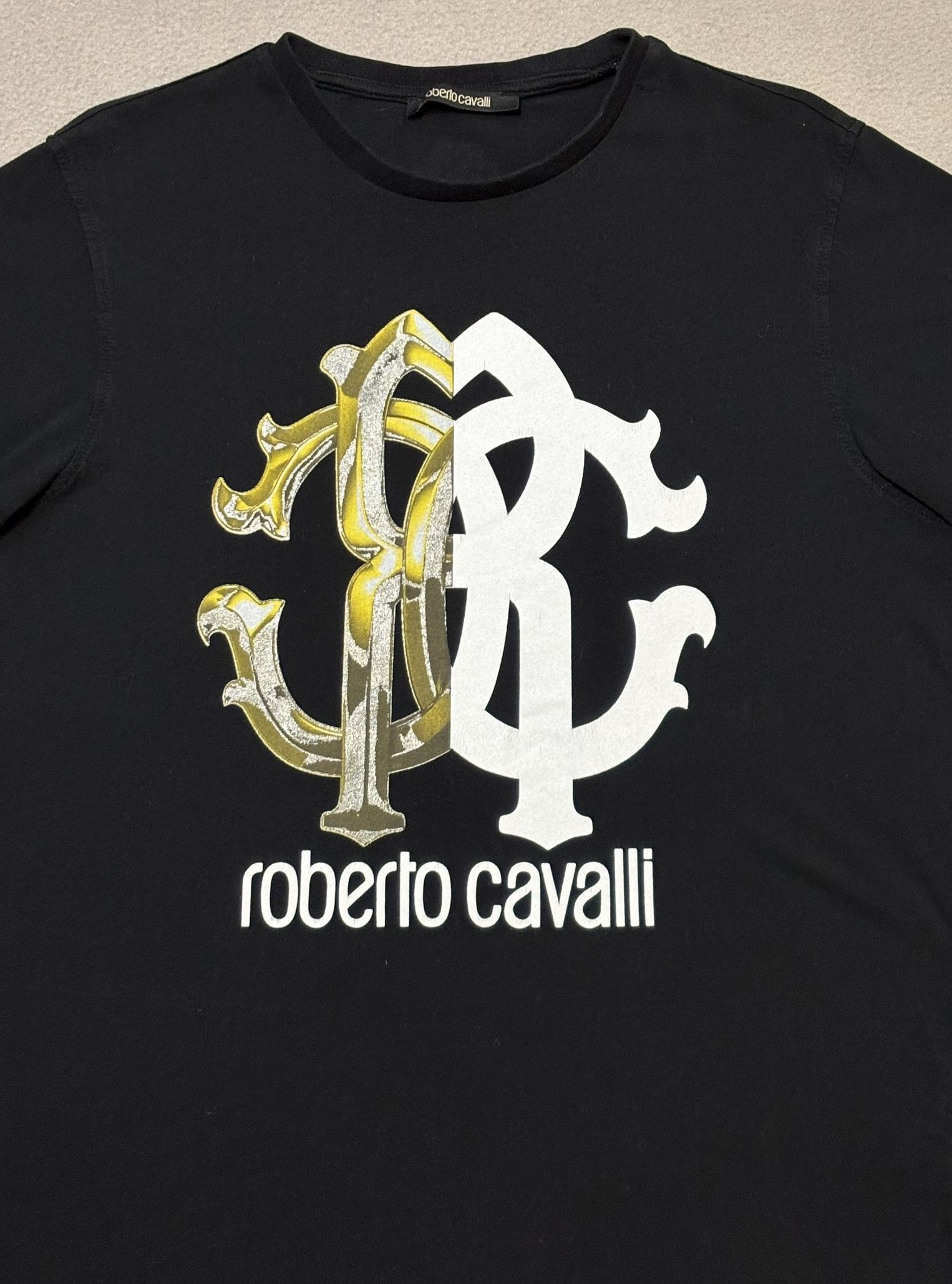 Roberto Cavalli Roberto Cavalli T-shirt Black Firenze Logo Size US M / EU 48-50 / 2 - 6 Thumbnail