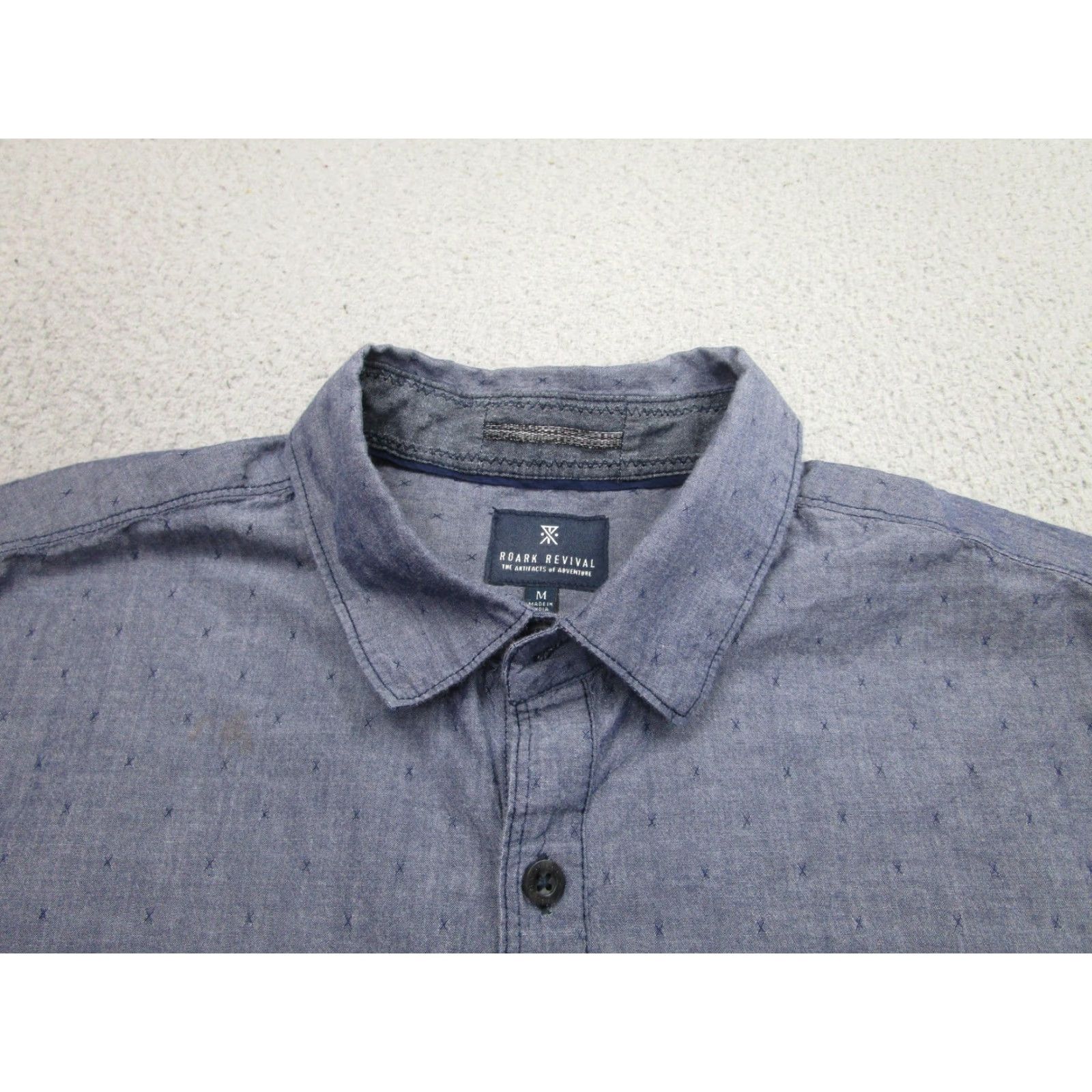 Roark Roark Revival Shirt Mens Medium Blue Chambray Short Sleeve Button Front Casual Size US M / EU 48-50 / 2 - 3 Thumbnail