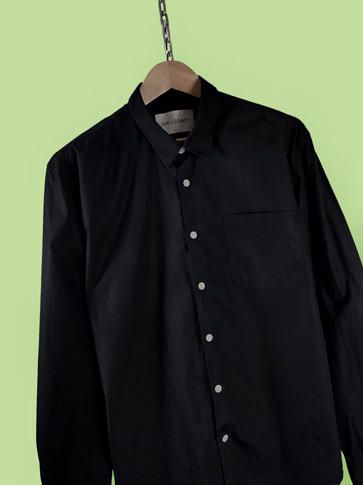 Our Legacy Our Legacy Black Oversized Pearl Long Sleeve Shirt Size US L / EU 52-54 / 3 - 5 Thumbnail