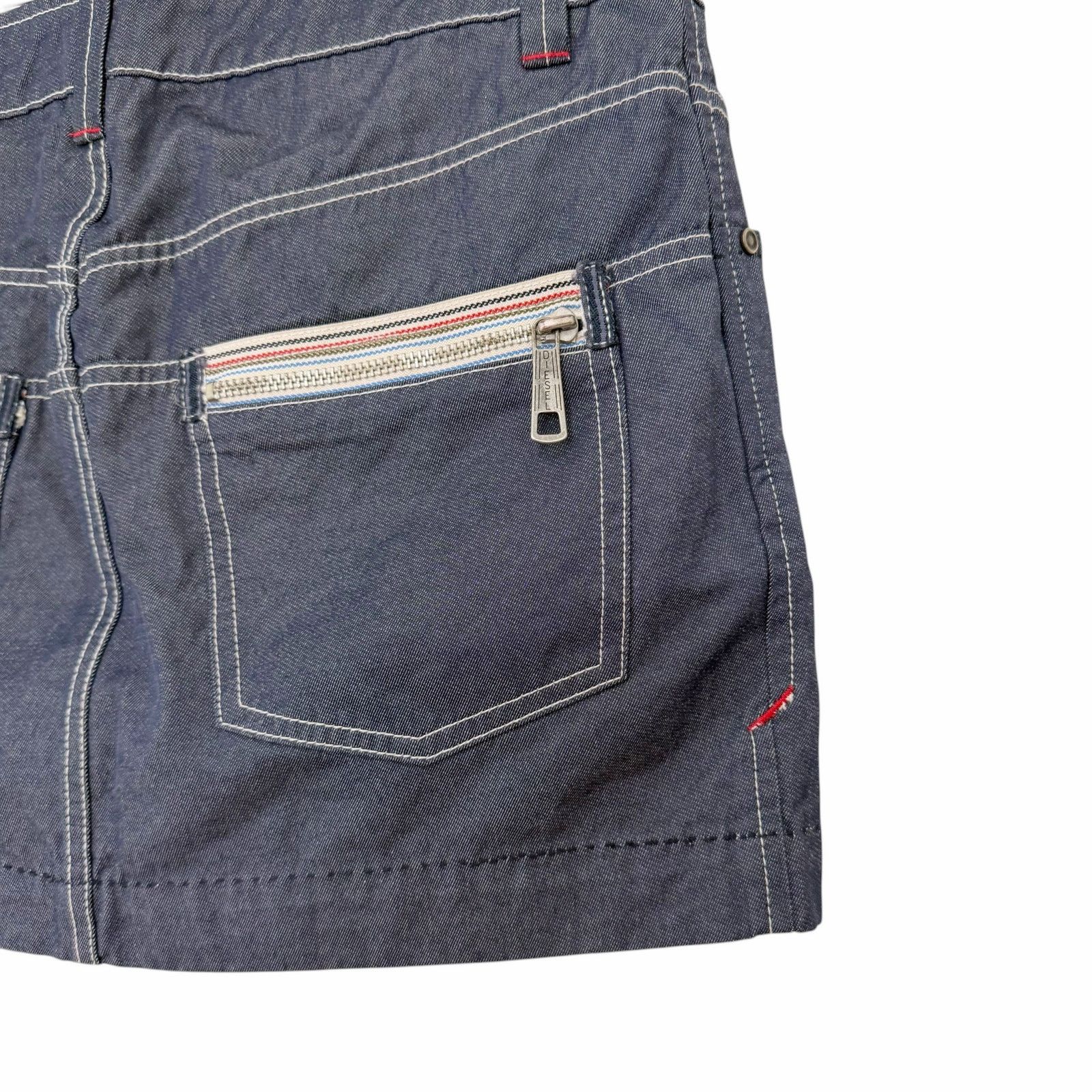 Diesel Diesel Denim Mini Skirt Contrast Stitching Zipper Detail 30 Size 30" / US 8 / IT 44 - 4 Thumbnail