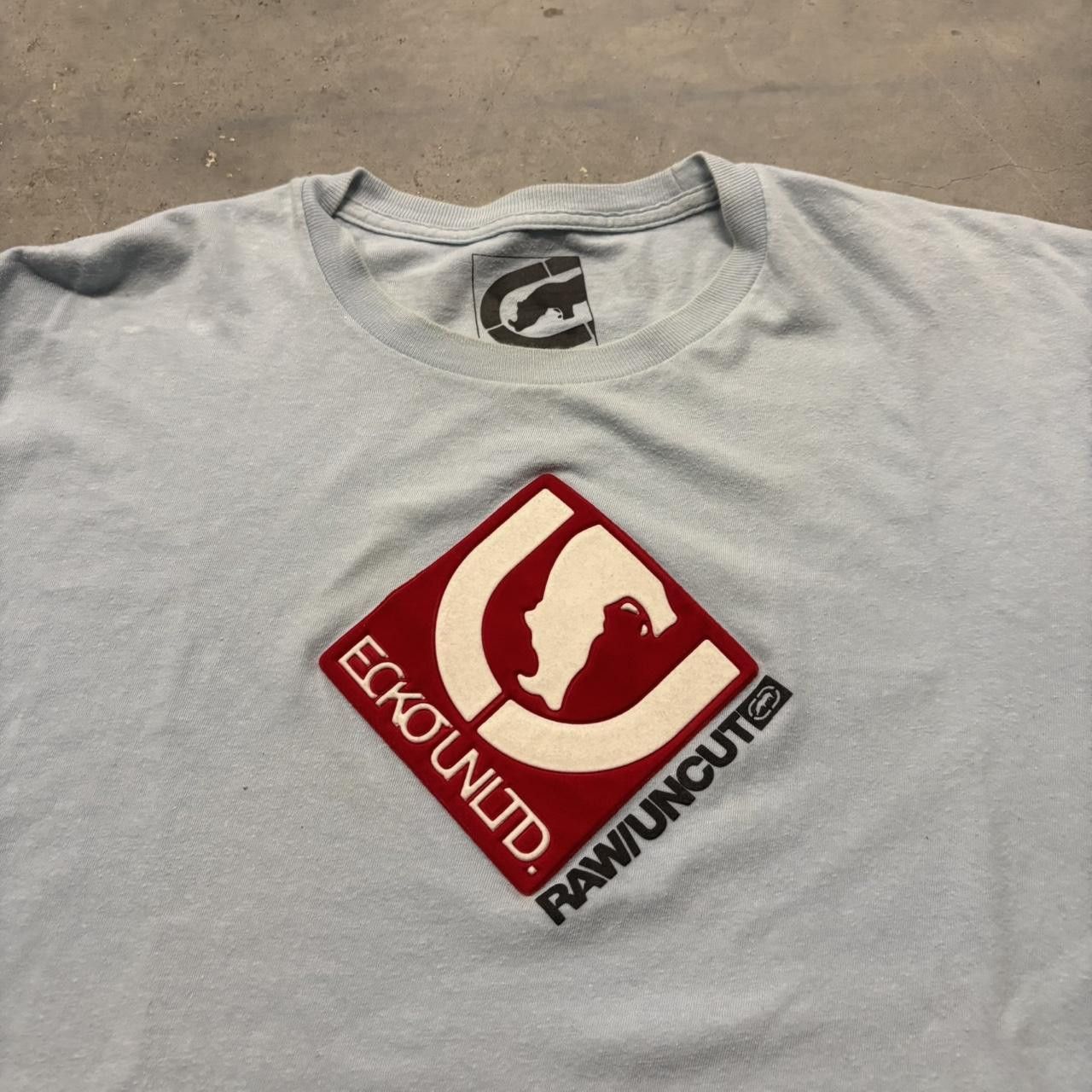 Ecko Unltd. × Vintage Crazy Vintage Y2K/2000s Light Blue Ecko Streetwear Graphic Tee! Size US L / EU 52-54 / 3 - 2 Thumbnail