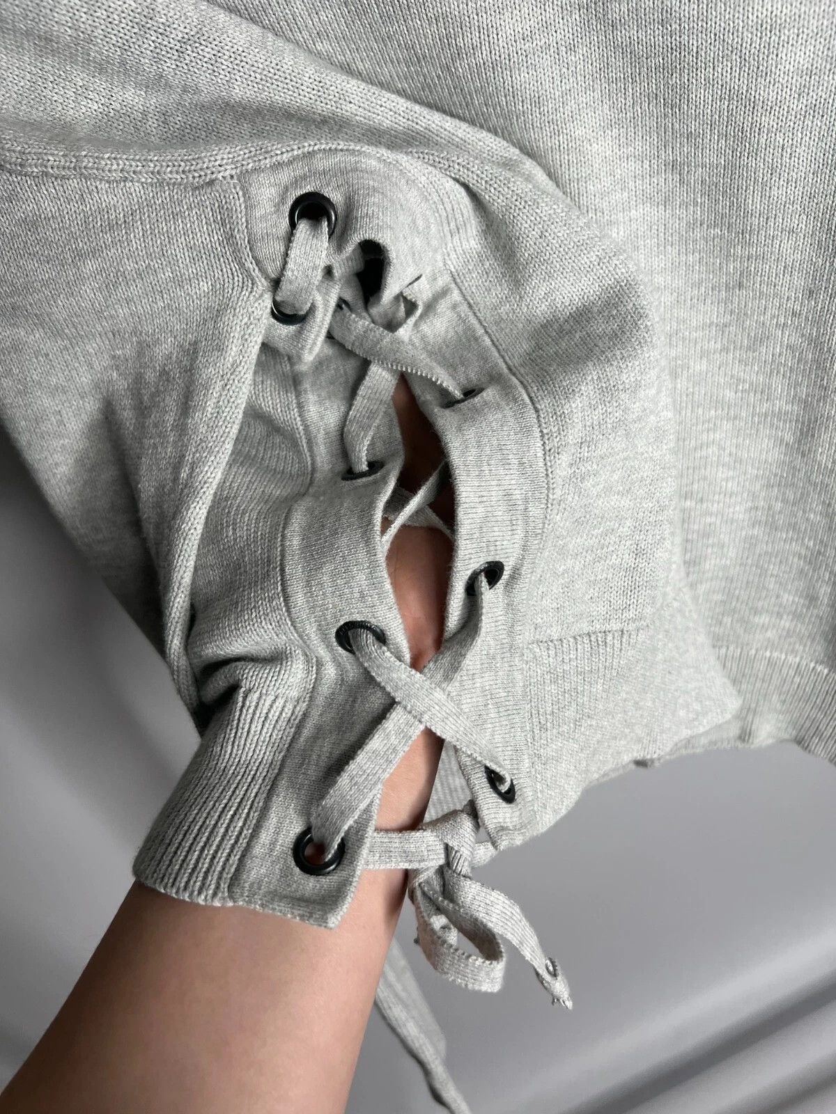 Allsaints ALLSAINTS Women's Light Gray Revo Lace Jumper Knit Size M / US 6-8 / IT 42-44 - 11 Thumbnail