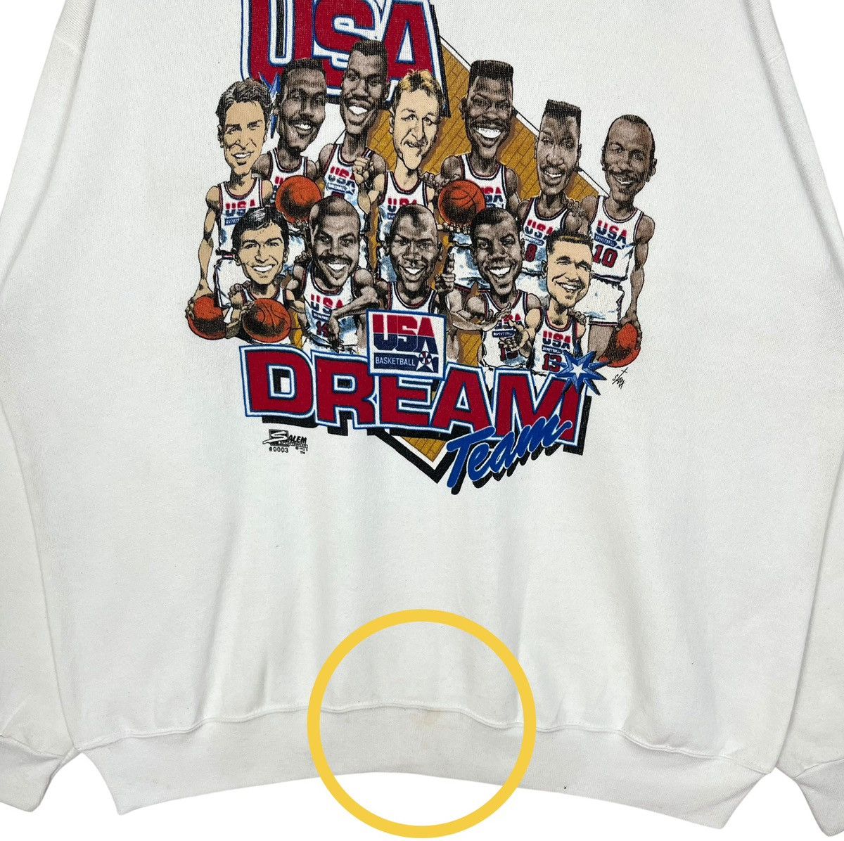 NBA × Vintage Vintage 90s NBA USA Dream Team Sweatshirt Size US XL / EU 56 / 4 - 4 Thumbnail