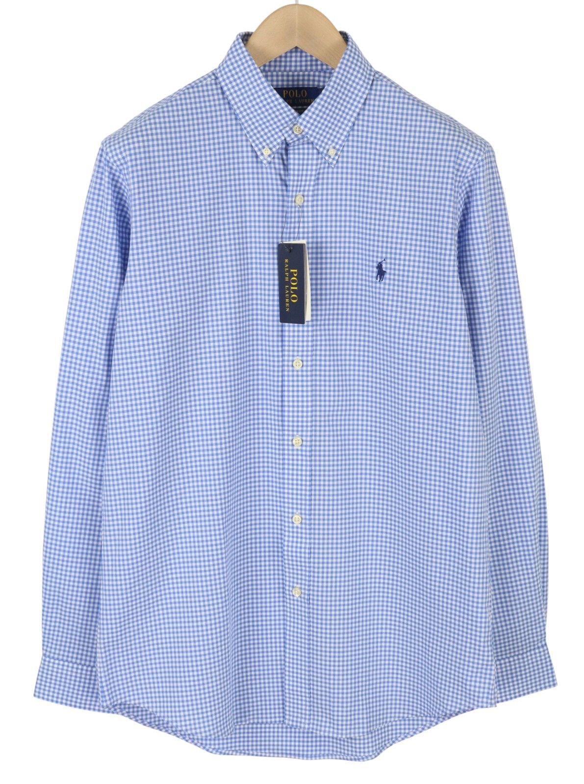 Ralph Lauren CORE REPLEN M Blue Check Button-Down Custom Fit 87005 Size US M / EU 48-50 / 2 - 1 Thumbnail