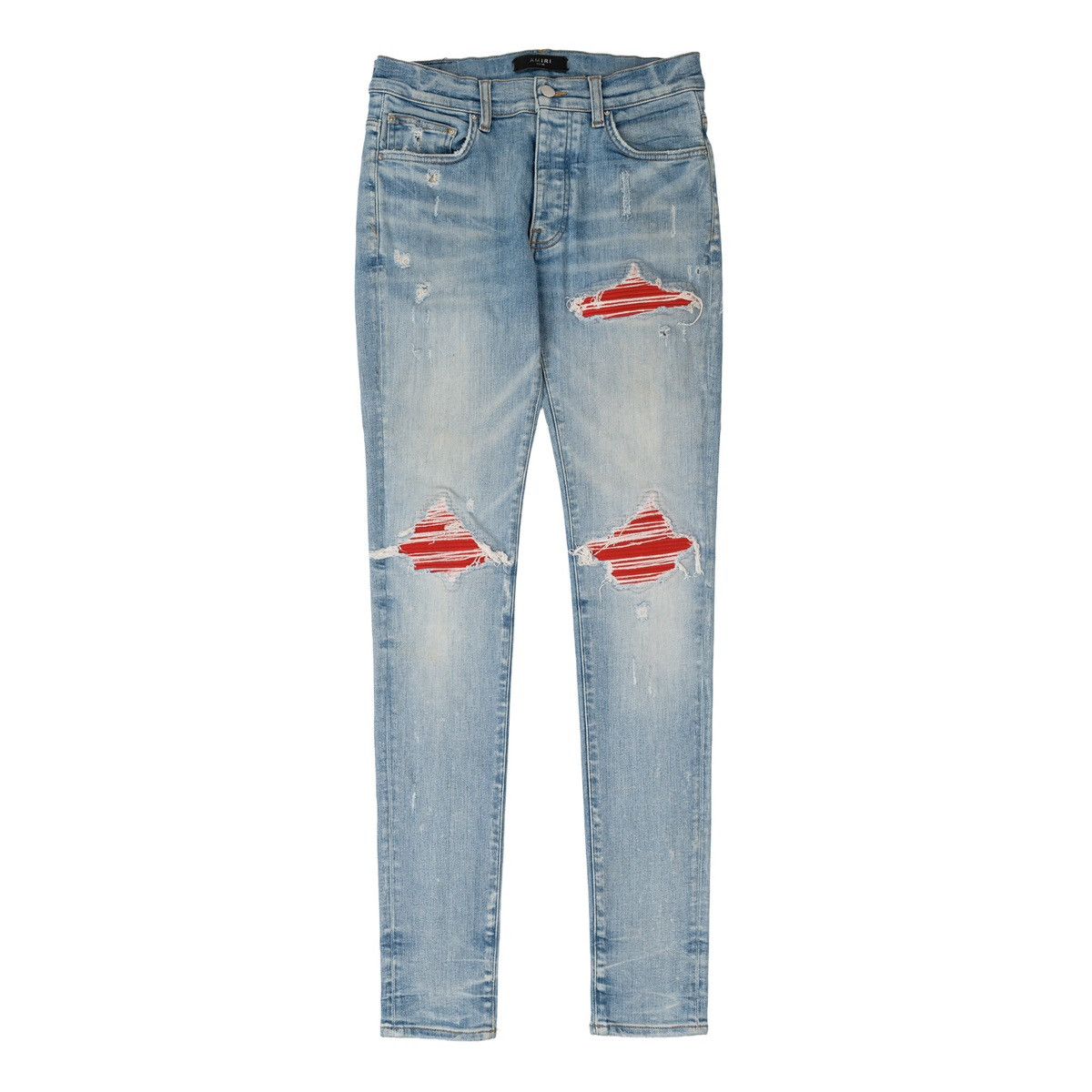 Amiri Amiri MX1 Suede Patch Jeans Clay Indigo Red Size US 30 / EU 46 - 1 Thumbnail