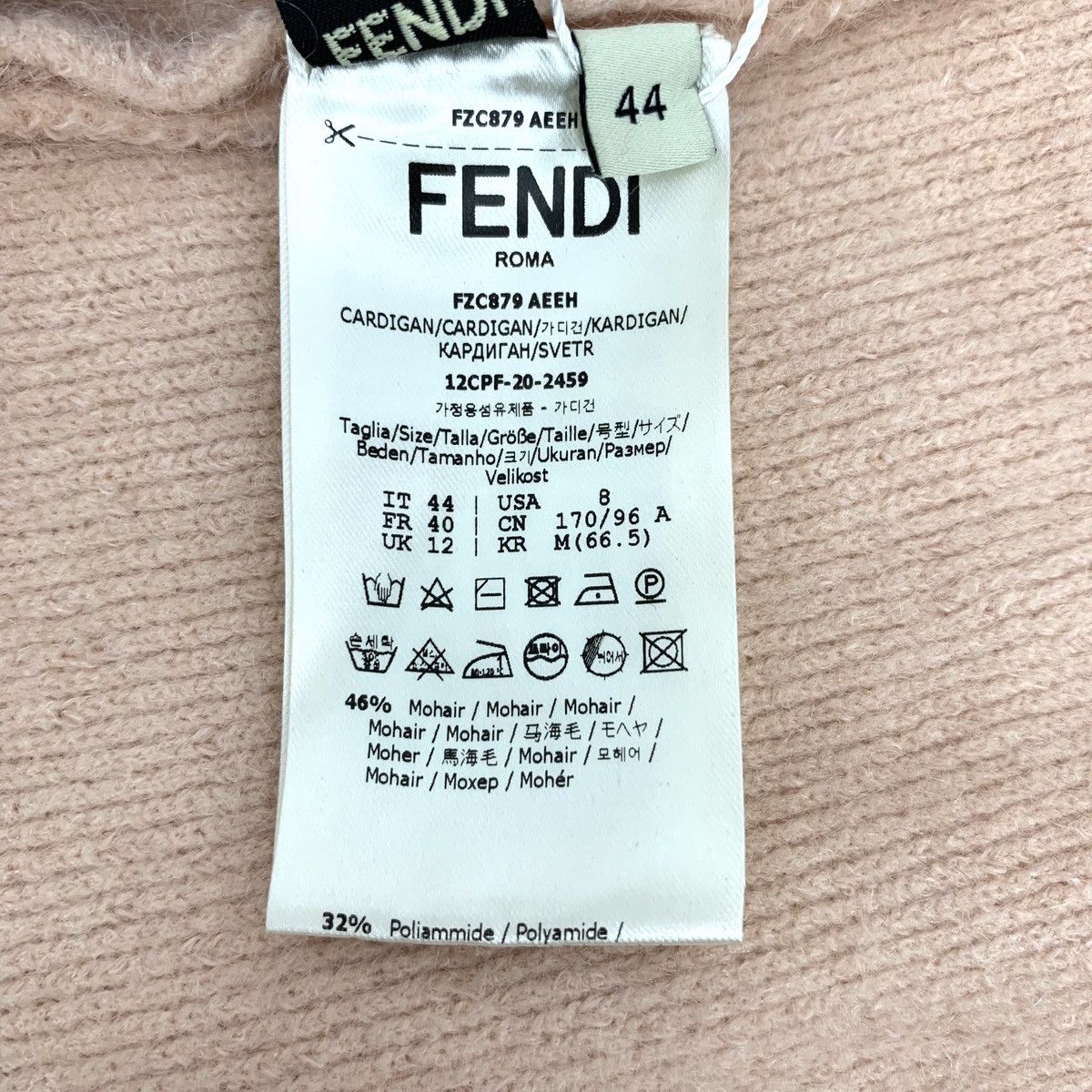 Fendi Fendi Pink Logo Mohair Long Sleeve Knitwear K26WX Size XL / US 12-14 / IT 48-50 - 8 Thumbnail