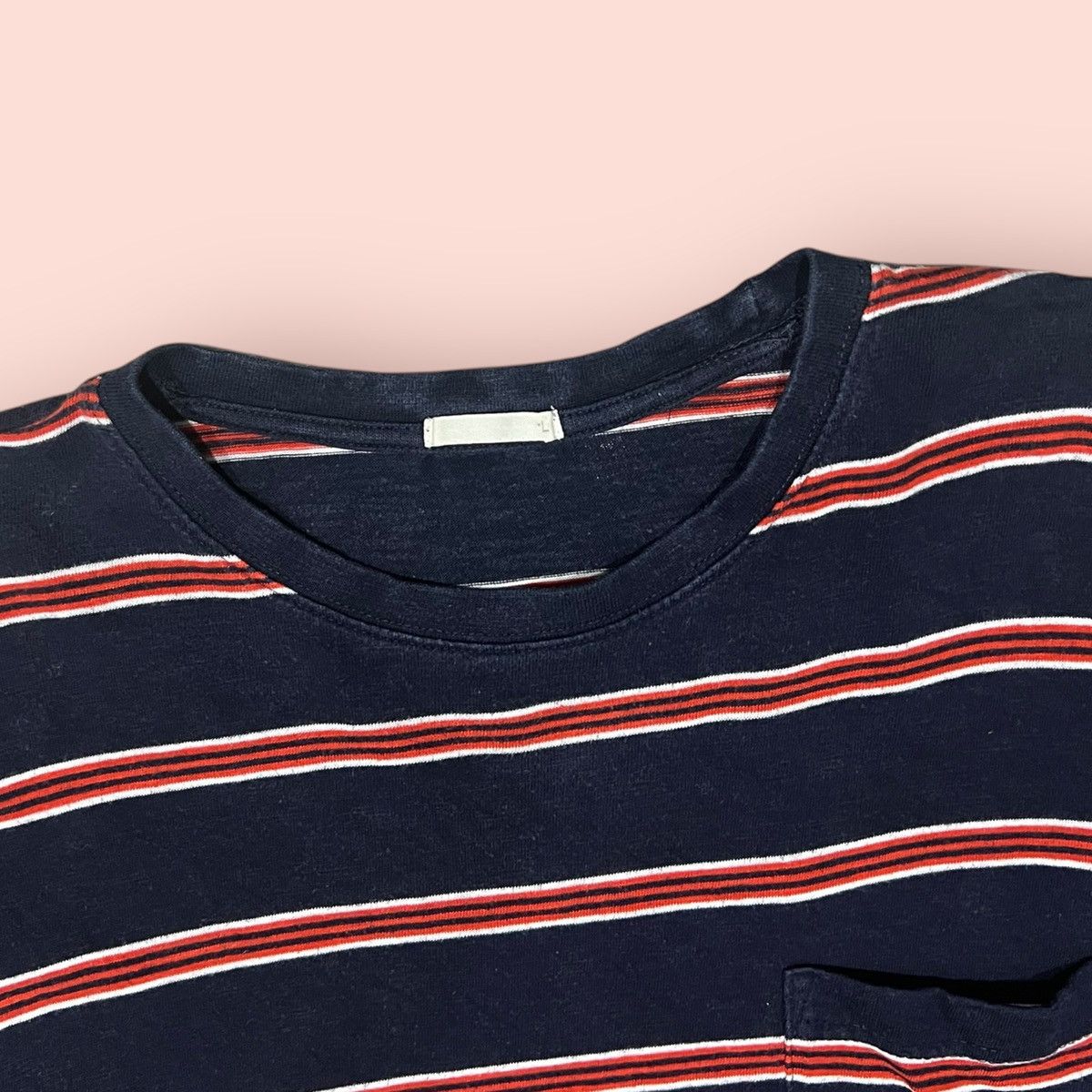 Japanese Brand × Jun Takahashi × Uniqlo VINTAGE GU STRIPED BOXY POCKET TEE Size US L / EU 52-54 / 3 - 3 Thumbnail
