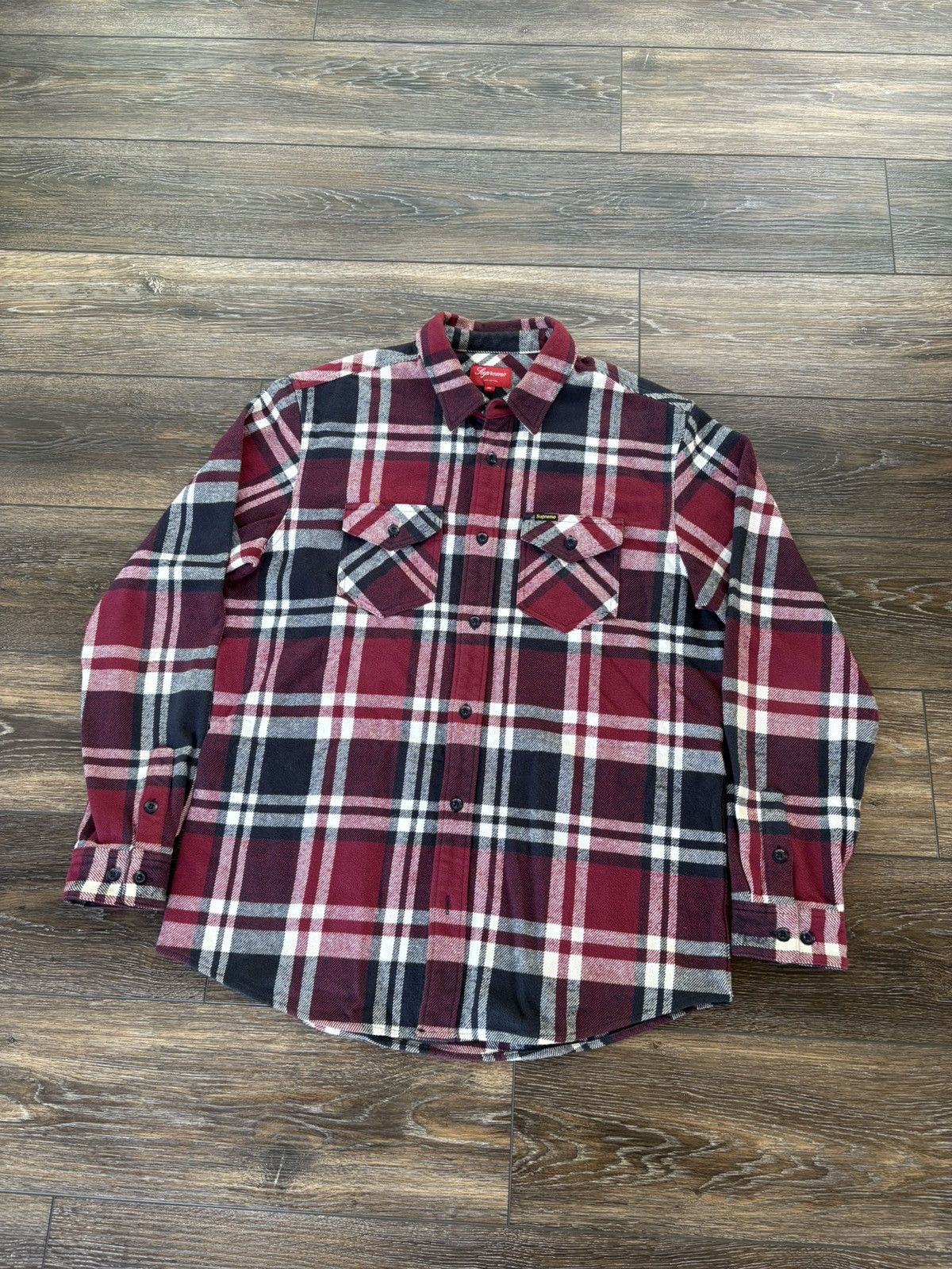 Supreme 多目 Heavy Flannel Shirt Dark Plum L