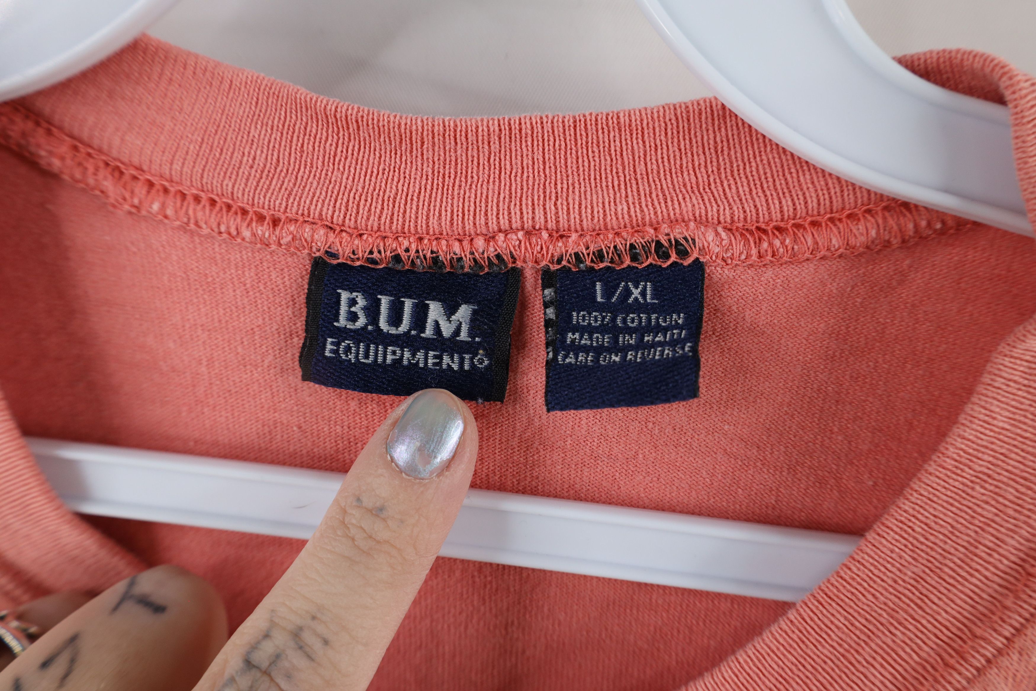 Vintage Vintage 90s Bum Equipment Spell Out Bum Sport Flower T-Shirt Size L / US 10 / IT 46 - 7 Thumbnail