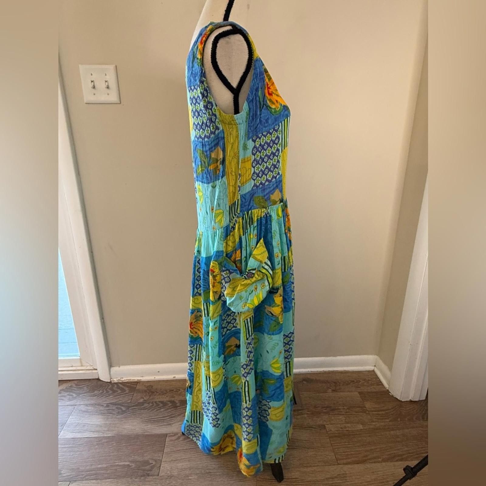 New Balance Bila boho floral patchwork maxi sundress pockets SZ SM Size S / US 4 / IT 40 - 3 Thumbnail