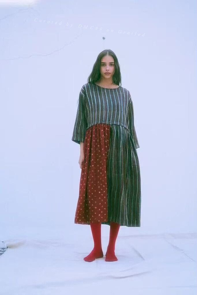 Other Striped Floral Indian Patchwork Dress Size M / US 6-8 / IT 42-44 - 1 Thumbnail