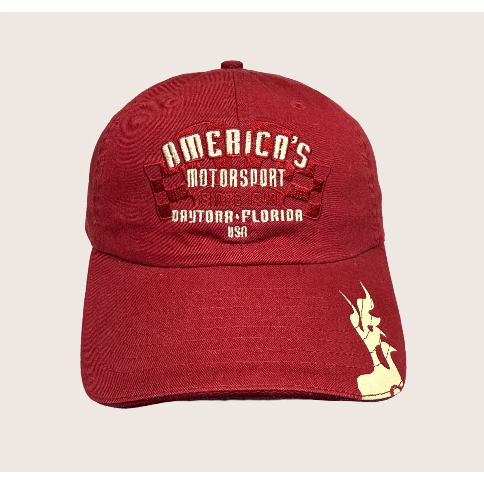 Chase Authentics VINTAGE Chase Authentics Cap Hat Men's One Size Red Baseball Cap Casual Y2K 90s Cars Sports Adjustable Breathable Lightweight Twill Cotton Hat Mens Size ONE SIZE - 1 Thumbnail