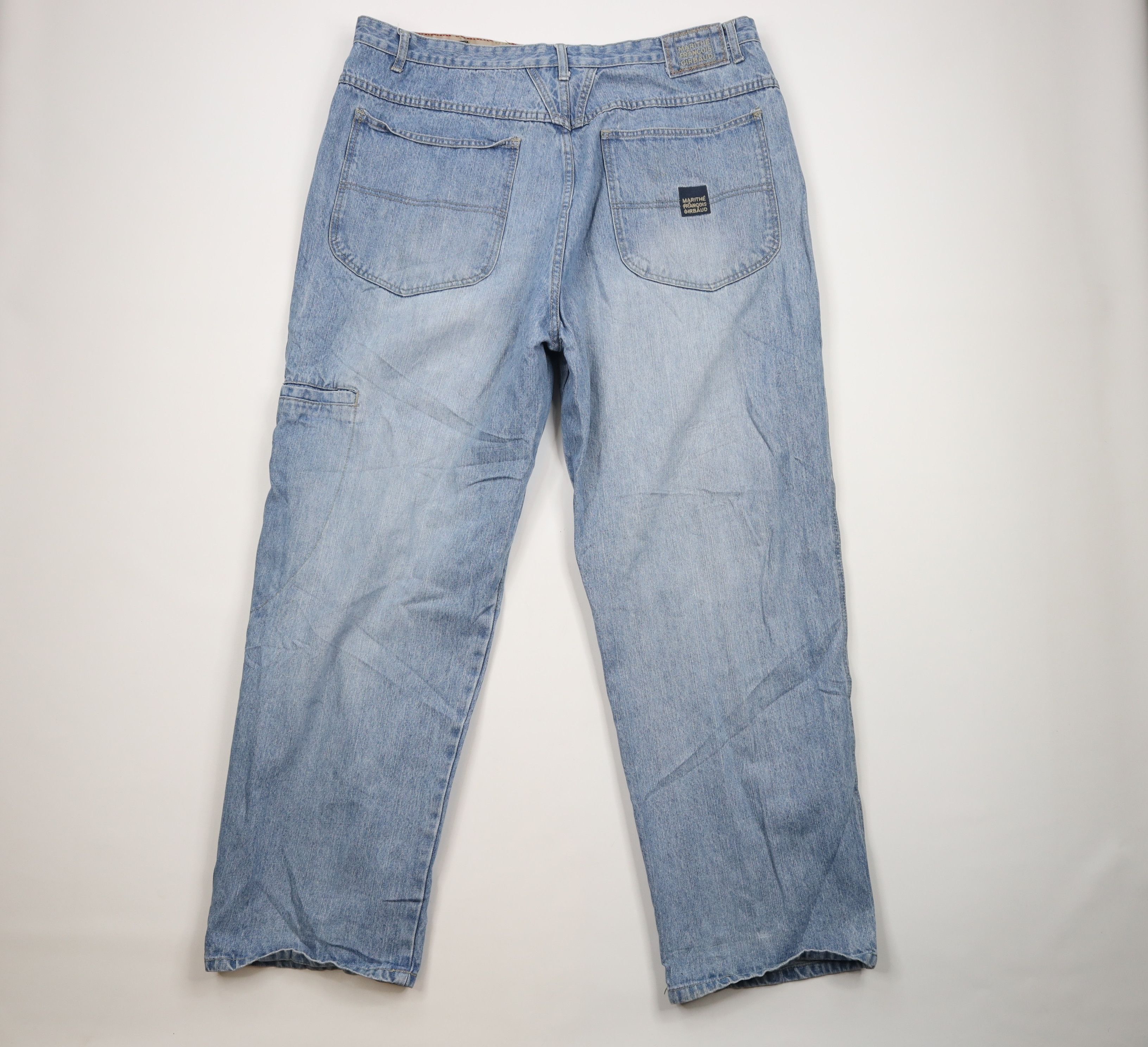 Marithe + Francois Girbaud × Vintage Vintage 90s Marithe Francois Girbaud Spell Out Jeans Blue Size US 42 / EU 58 - 9 Thumbnail
