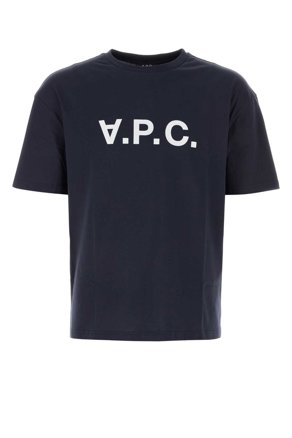image of A P C Blue Cotton River T-Shirt, Men's (Size Medium)