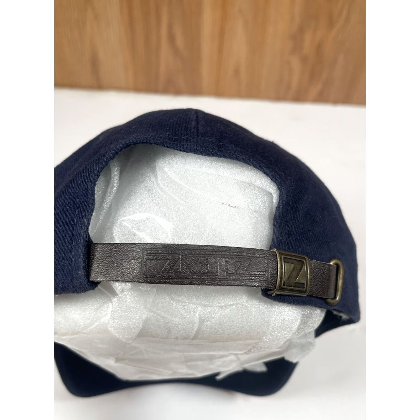 Vintage Kap Hat Adults Walsh Brothers 100 Adjustable Leather StrapBack Cap One Size Fits Blue Leather Baseball Cap Mens Adjustable StrapBack Cap Size ONE SIZE - 7 Thumbnail