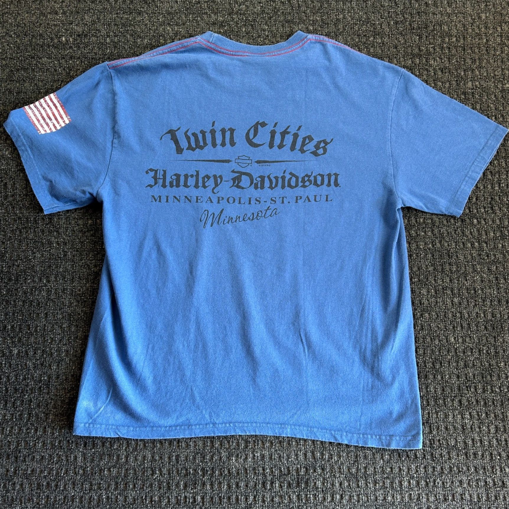 Harley Davidson VINTAGE Harley-Davidson T Shirt XL True Blue Heritage Made in USA Twin Cities MN Size US XL / EU 56 / 4 - 3 Thumbnail