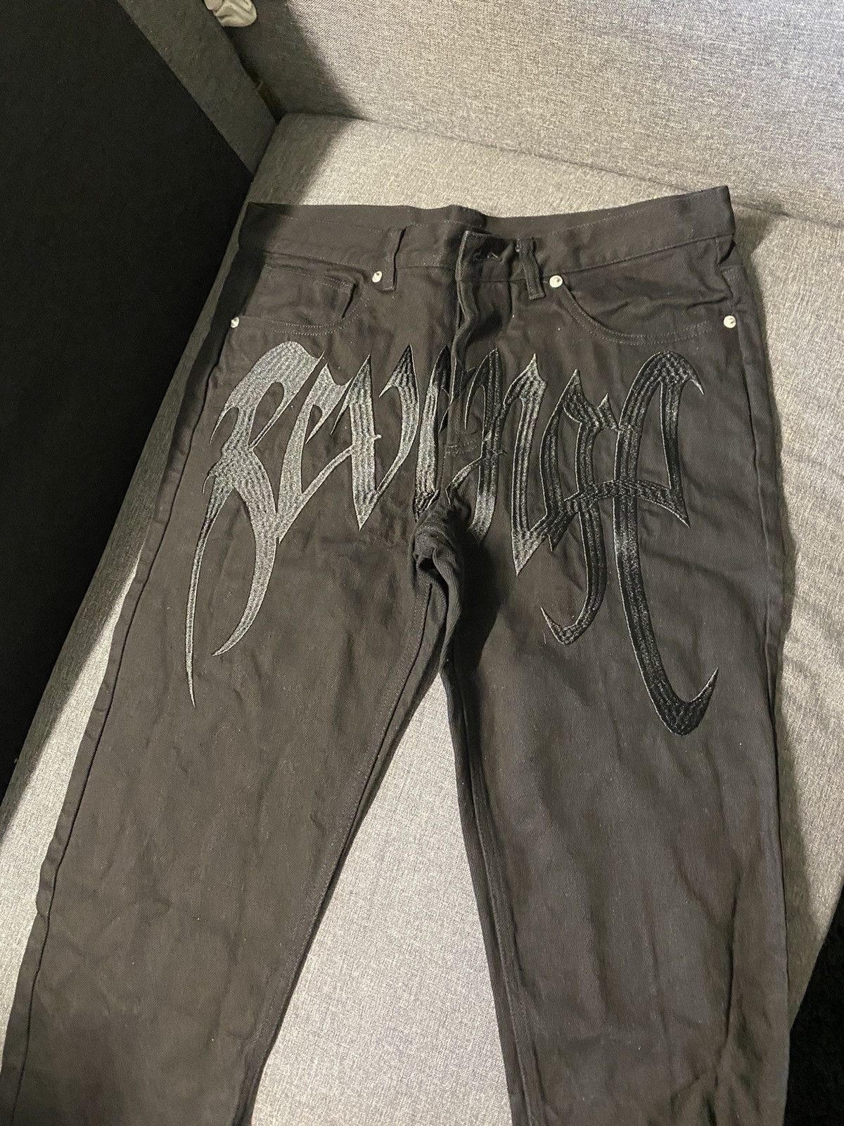 Revenge Revenge embroidered denim jeans Size US 31 - 1 Thumbnail
