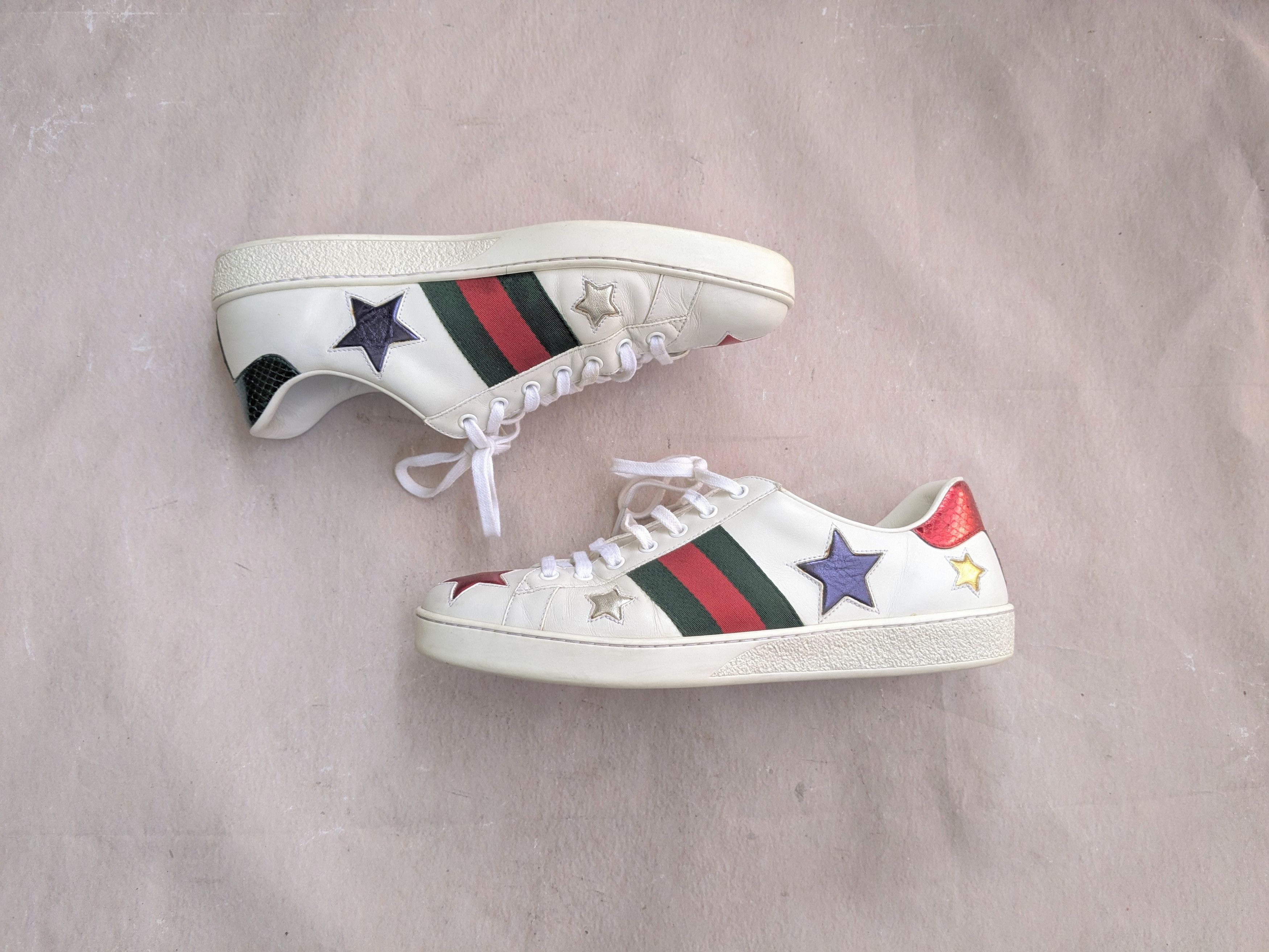 Gucci Gucci Ace Sneakers White 9.5 Stars Low Tops 452502 Size US 9.5 / EU 42-43 - 1 Thumbnail