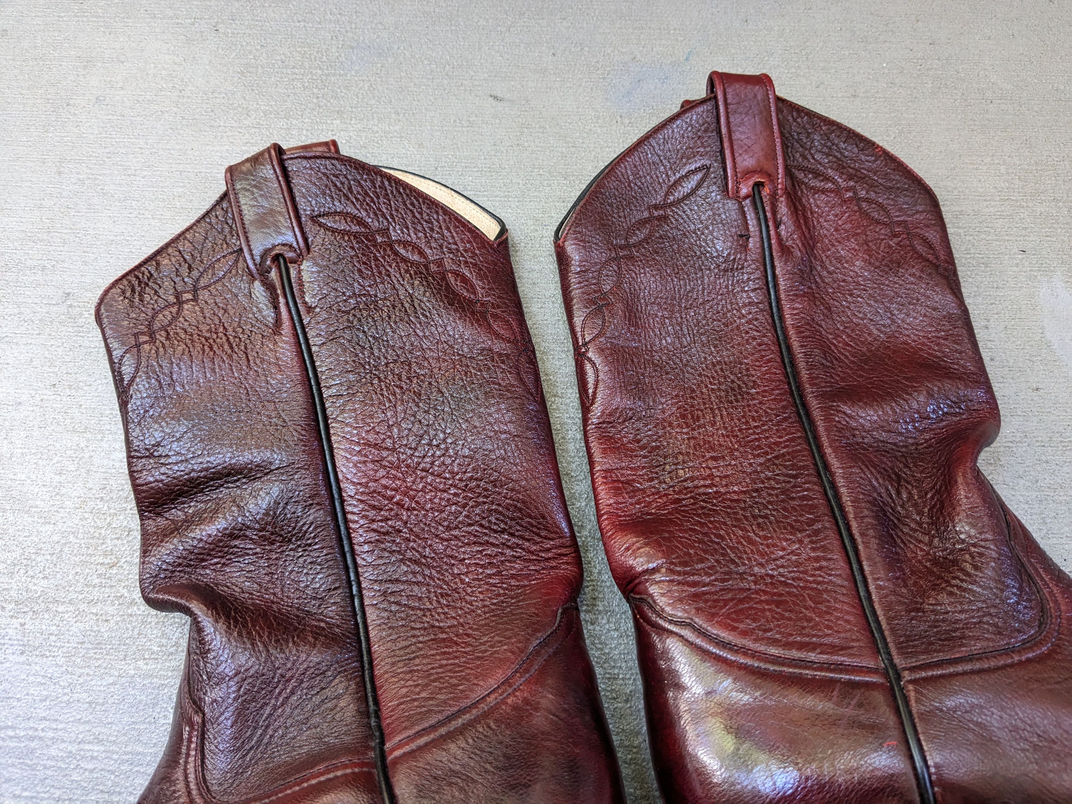 Larry Mahan × Vintage Larry Mahan Cowboy Boots Red 9 E Wide Biker Leather USA Size US 9 / EU 42 - 5 Thumbnail