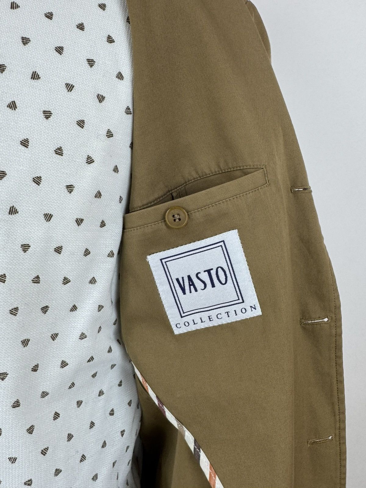 Other VASTO unlined Blazer cotton beige camel sports jacket sz 50 Size 42R - 9 Thumbnail