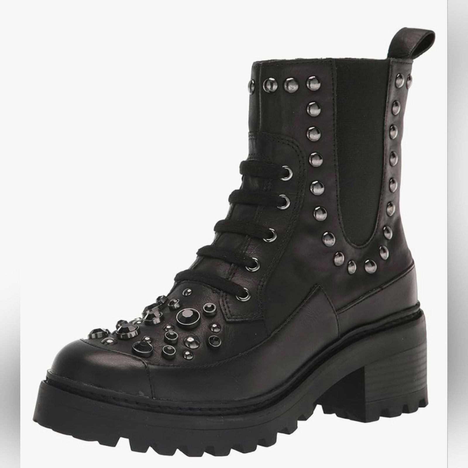 Karl Lagerfeld Karl Lagerfeld Breck Studded Leather Boots Chunky Black Sz 6 Size US 6 / IT 36 - 1 Thumbnail
