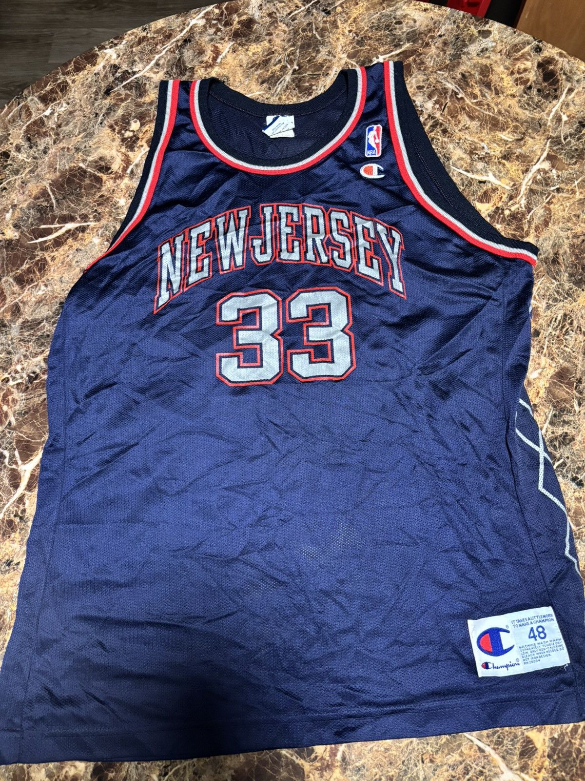 Champion Very Rare New Jersey Nets Stephon Marbury Size 48 Champion Size US M / EU 48-50 / 2 - 1 Thumbnail