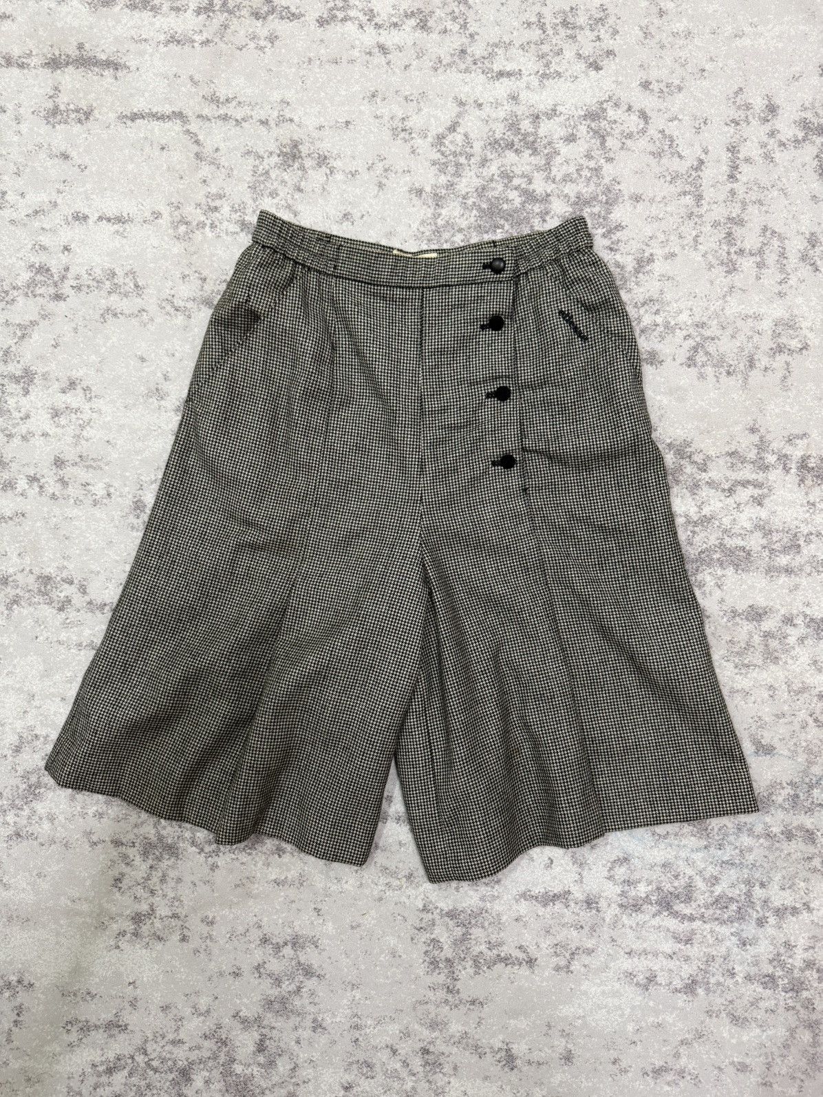 Ellesse Vintage Ellesse Golf Wide Leg Plated Wool Short Pants Size 26" / US 2 / IT 38 - 3 Thumbnail