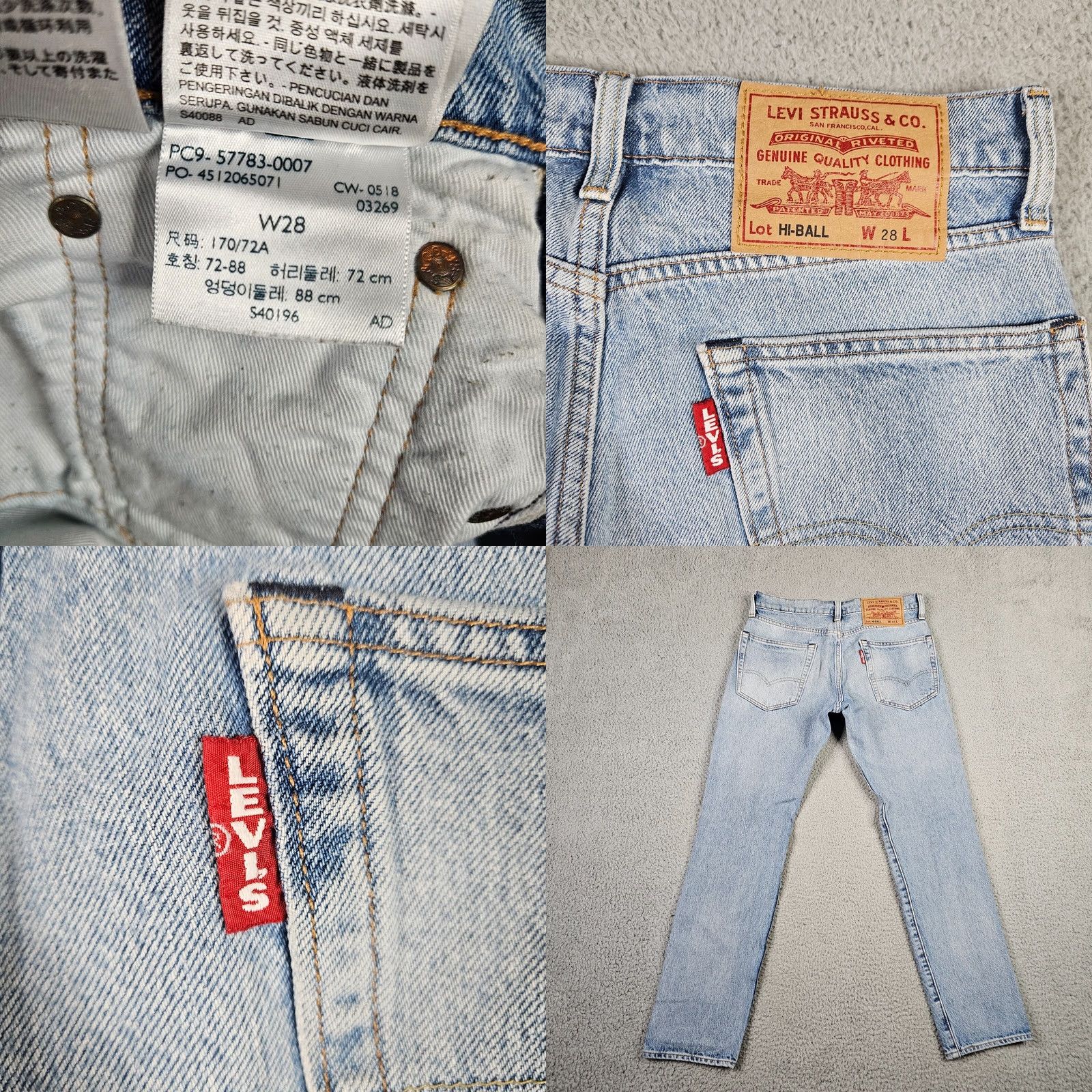 Levi's Levi’s HI-BALL Women’s Big E Casual Distressed Blue Jeans W28 Regular Fit Denim Cotton Blend Size 28W Blue Jeans Women Size 28" / US 6 / IT 42 - 8 Thumbnail