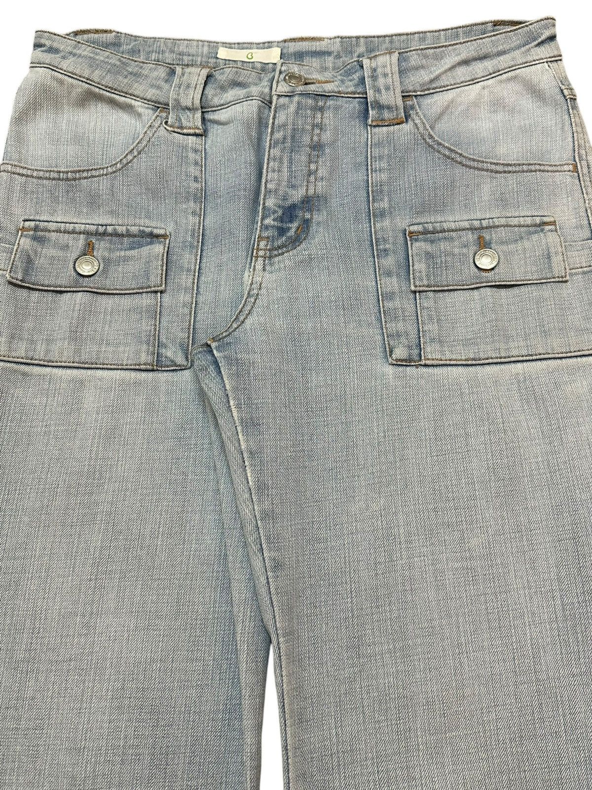 Vintage Japanese Brand Bush Pants Faded Wash Wide Leg Jeans