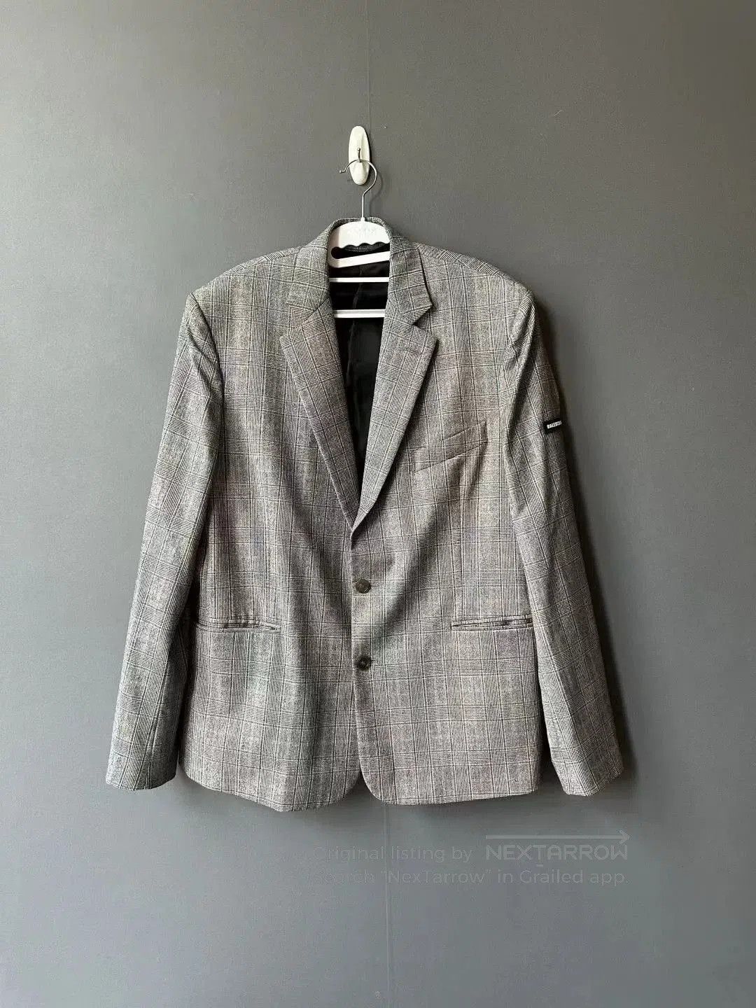 Balenciaga gray plaid suit jacket with sleeve tags. Size US M / EU 48-50 / 2 - 1 Thumbnail