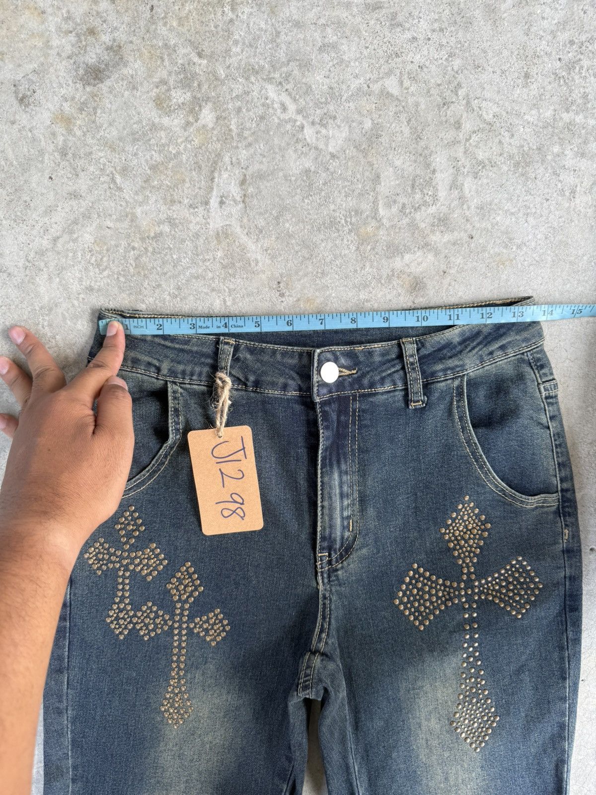 Le Grande Bleu (L.G.B.) Japanese Romwe Flared Jeans style Chrome Heart Size US 28 / EU 44 - 19 Thumbnail