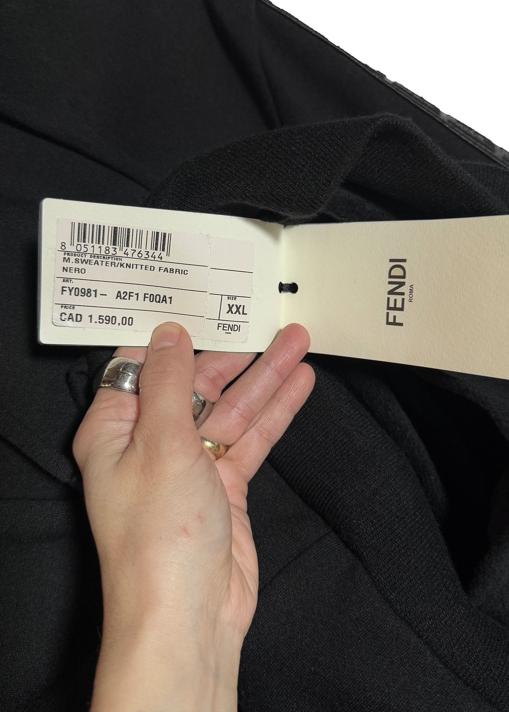 Fendi Fendi Black FF Zucca Logo Bands Hoodie Size US XXL / EU 58 / 5 - 9 Thumbnail