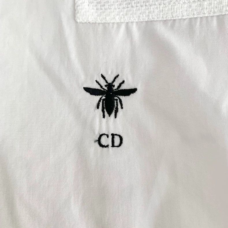 Dior Dior White tie bow bee embroidered cotton long-sleeved shi Size XXS / US 00 / IT 34 - 5 Thumbnail