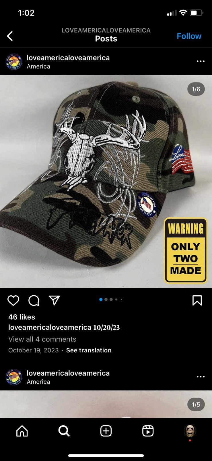 Other LOVEAMERICA ONE OF TWO RARE HAT Size ONE SIZE - 5 Thumbnail